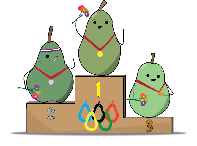 Pear Characters on Podium