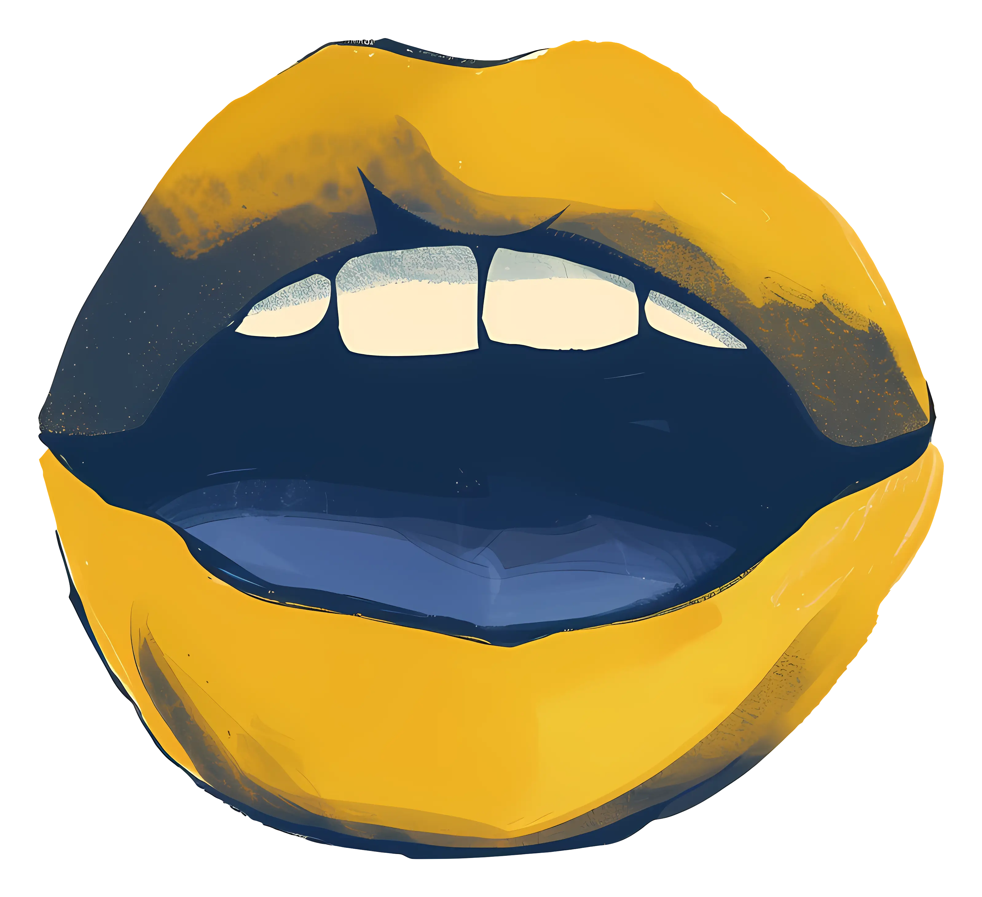 Yellow Artistic Lips Illustration