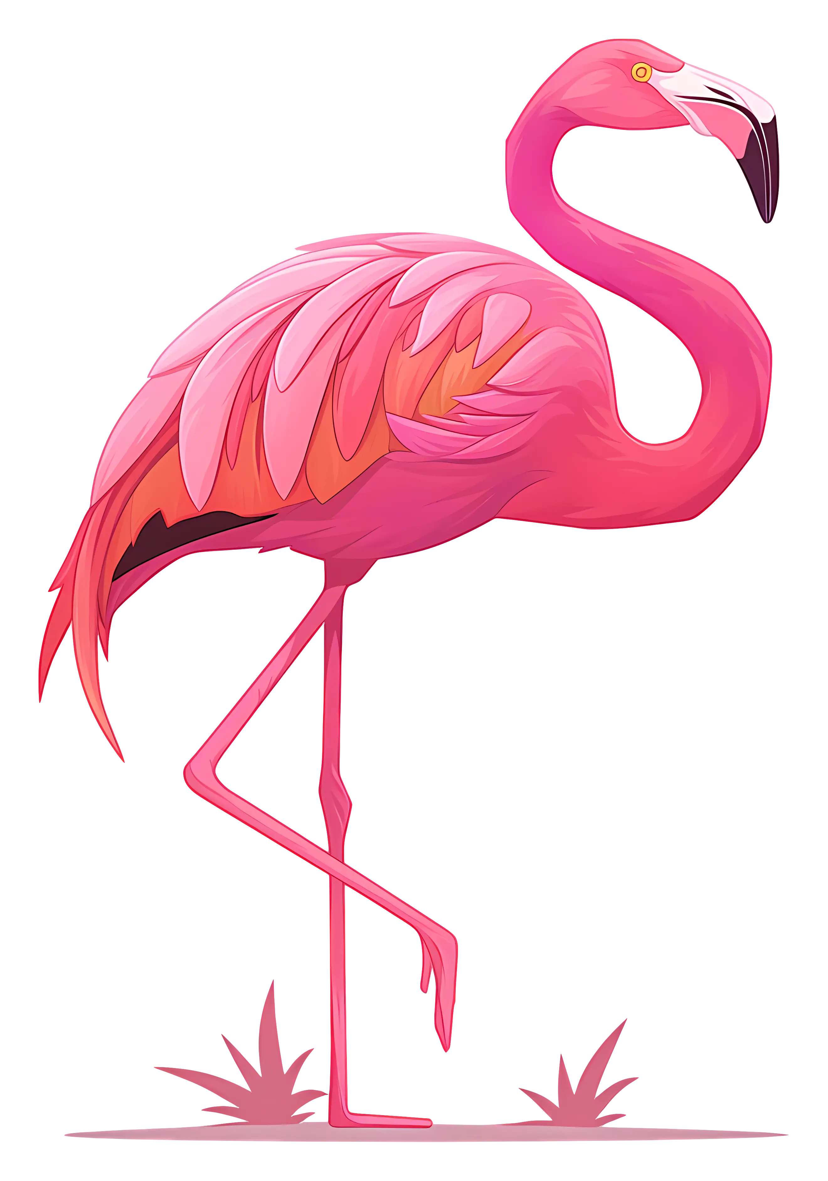 Cute Cartoon Flamingo