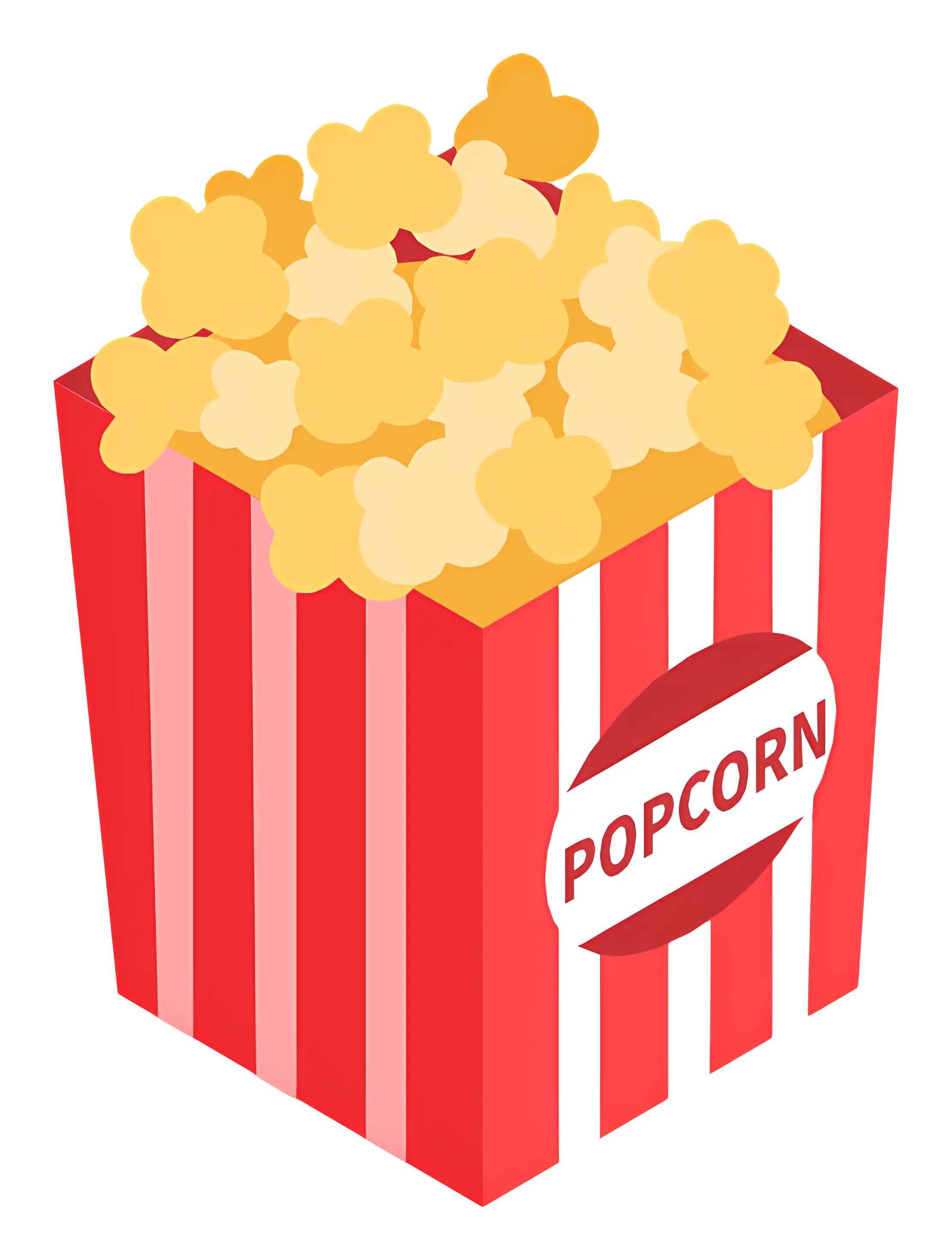 Popcorn in Red Striped Box Illustration