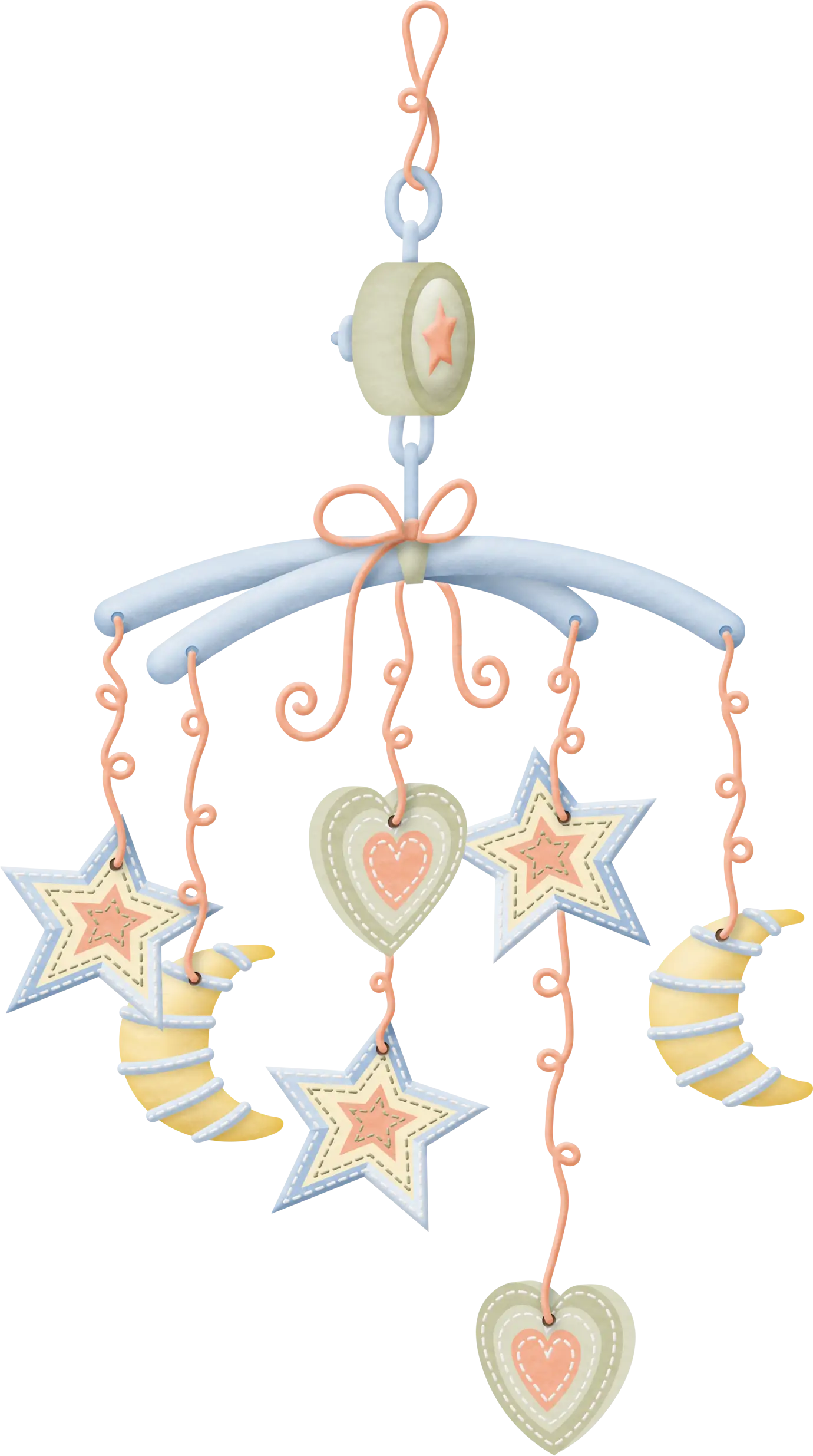 Baby Mobile with Stars and Moon Design