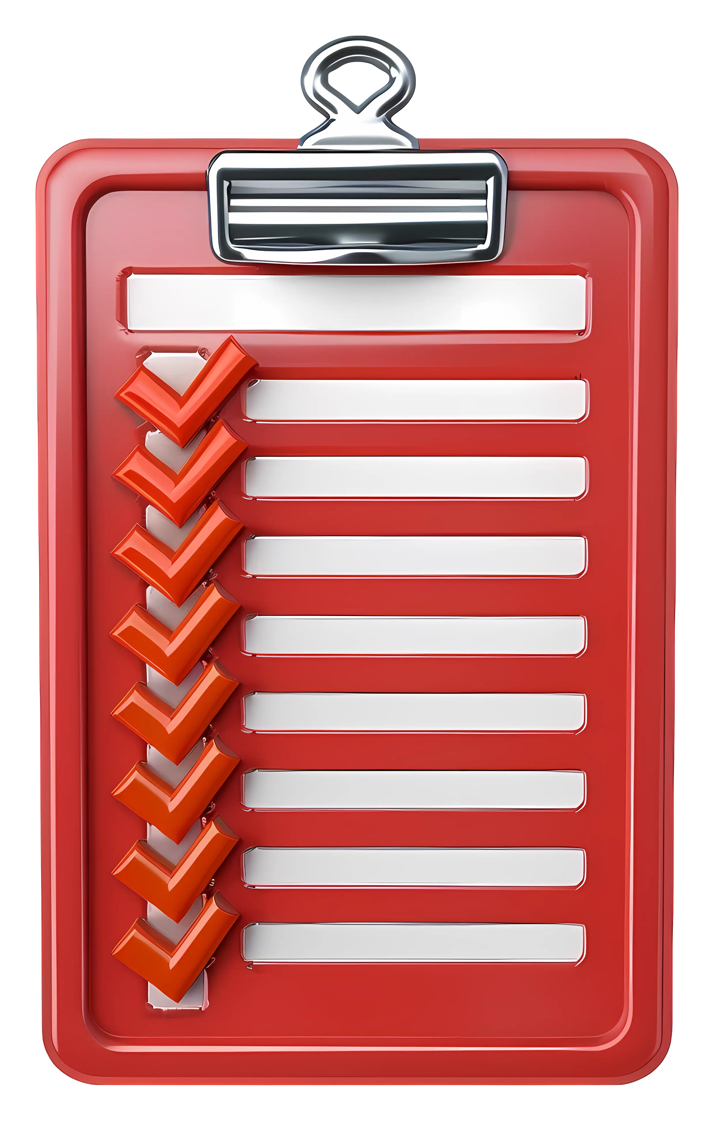 Red Clipboard with Checklist