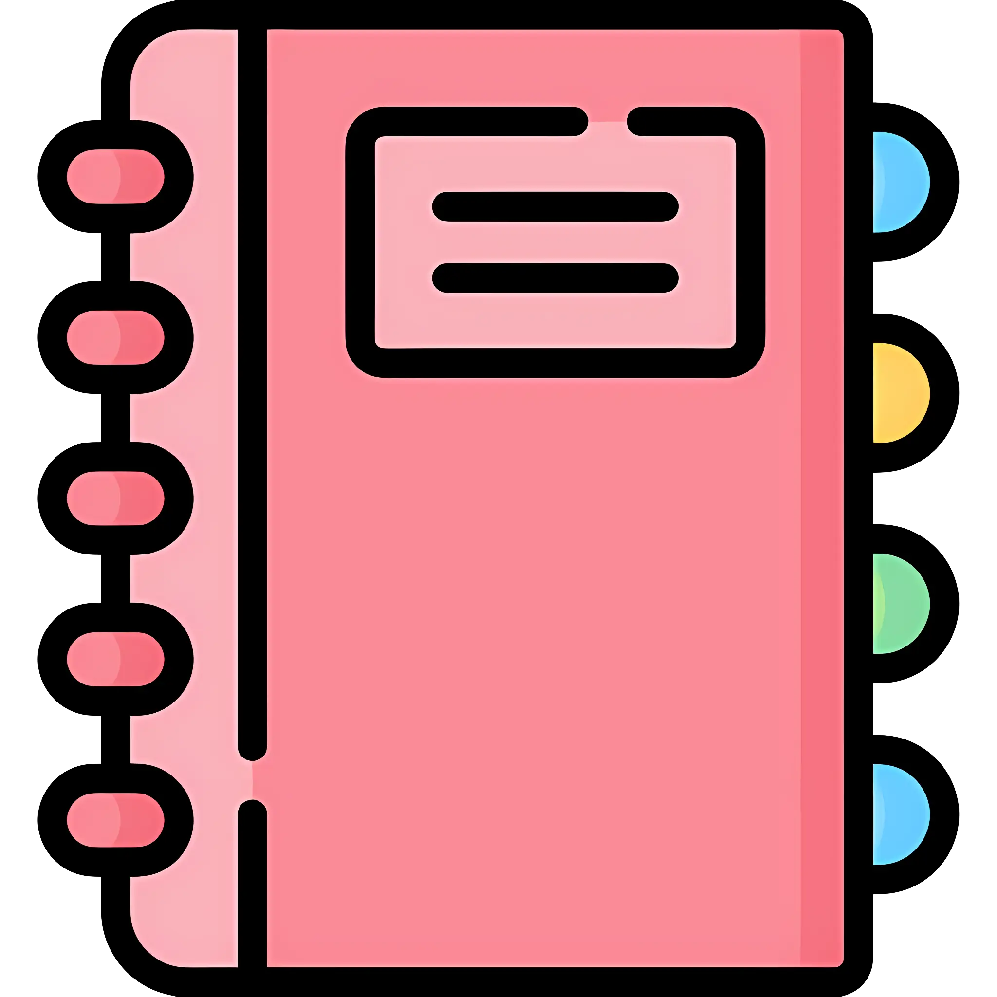 Pink Spiral Notebook with Tabs