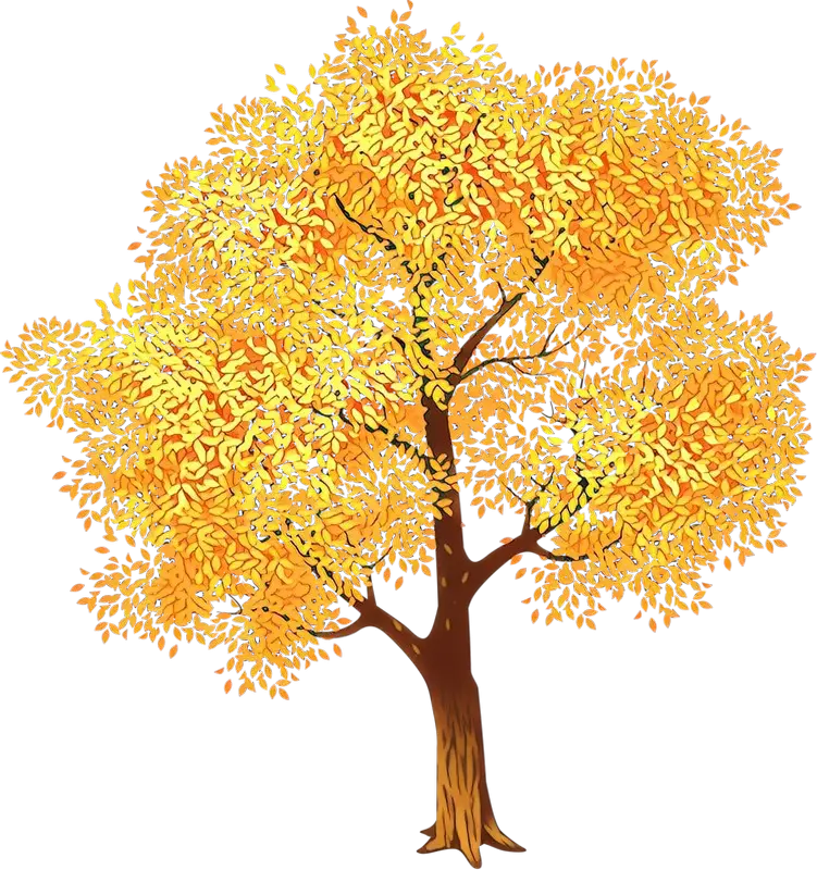 Golden Autumn Tree with Bright Leaves