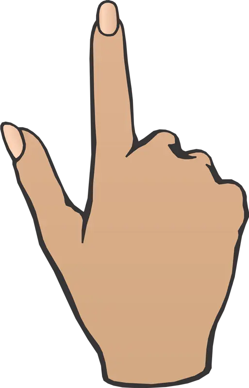 Illustrated Hand Showing Index Finger