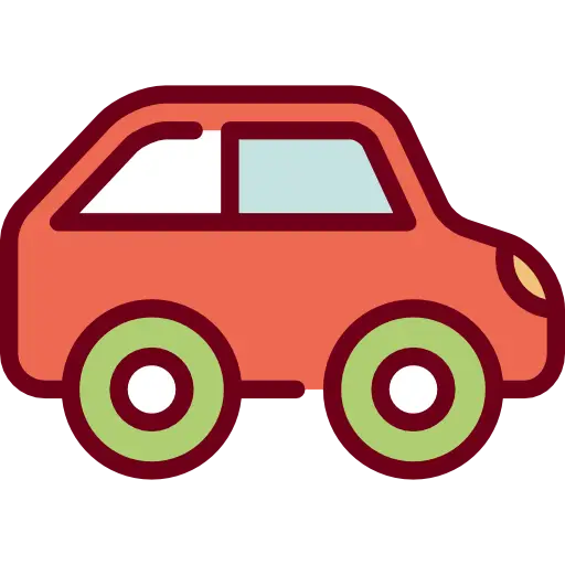 Cartoon Style Red Car Icon