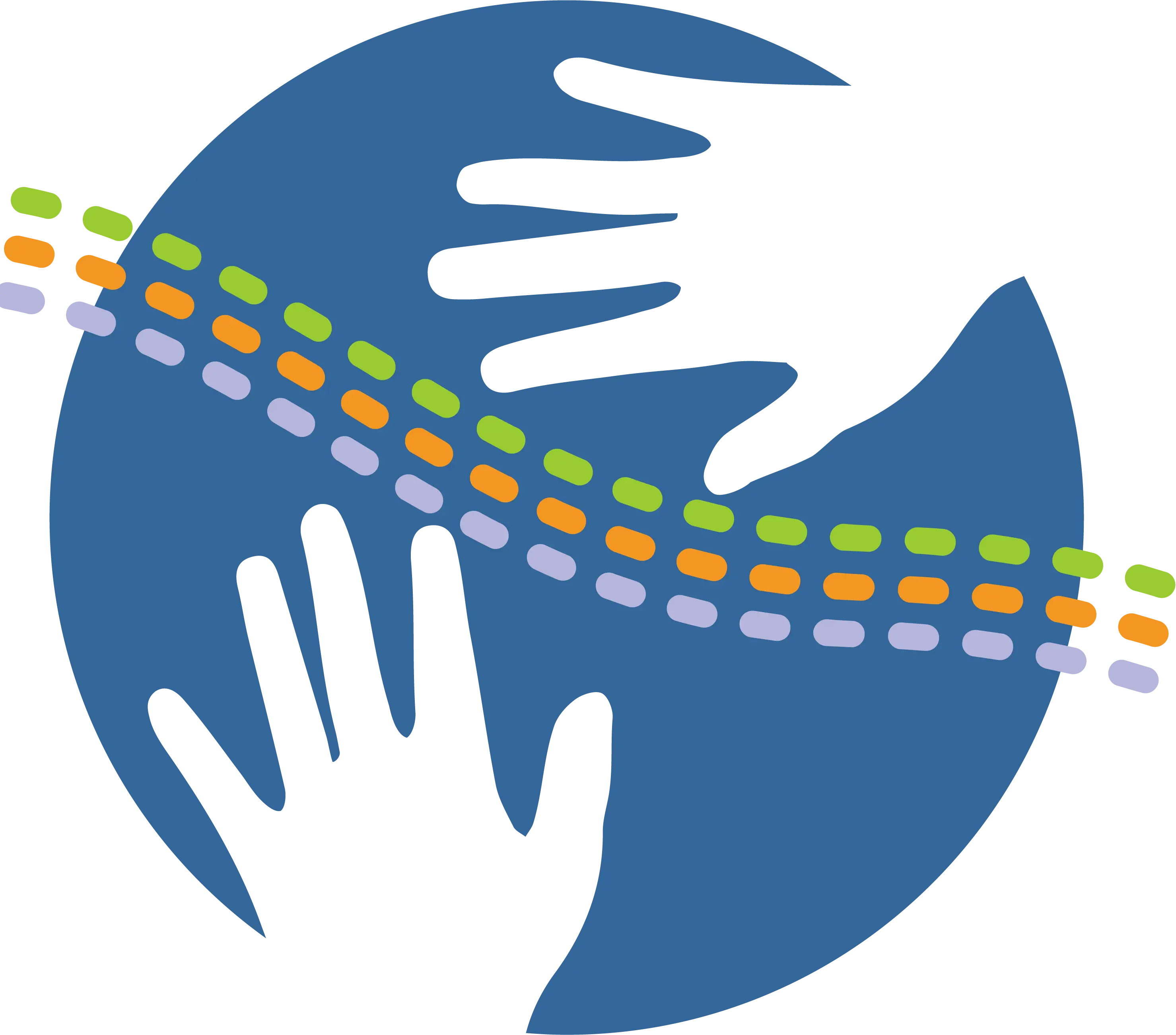 Community Support Hands and Globe Logo