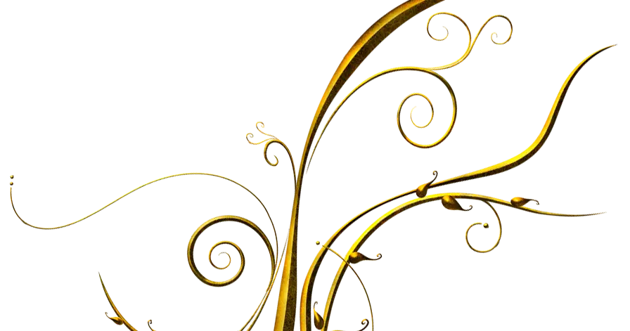 Golden Swirls and Decorative Art Elements