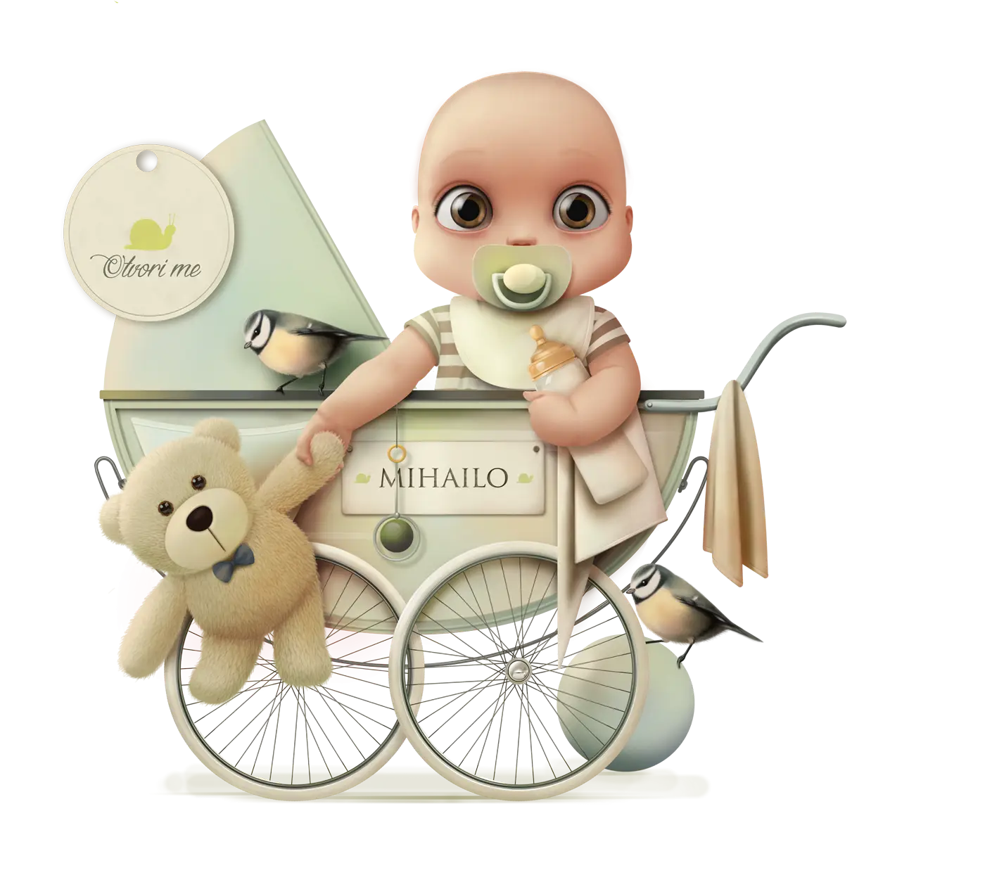 Cute Baby in Stroller
