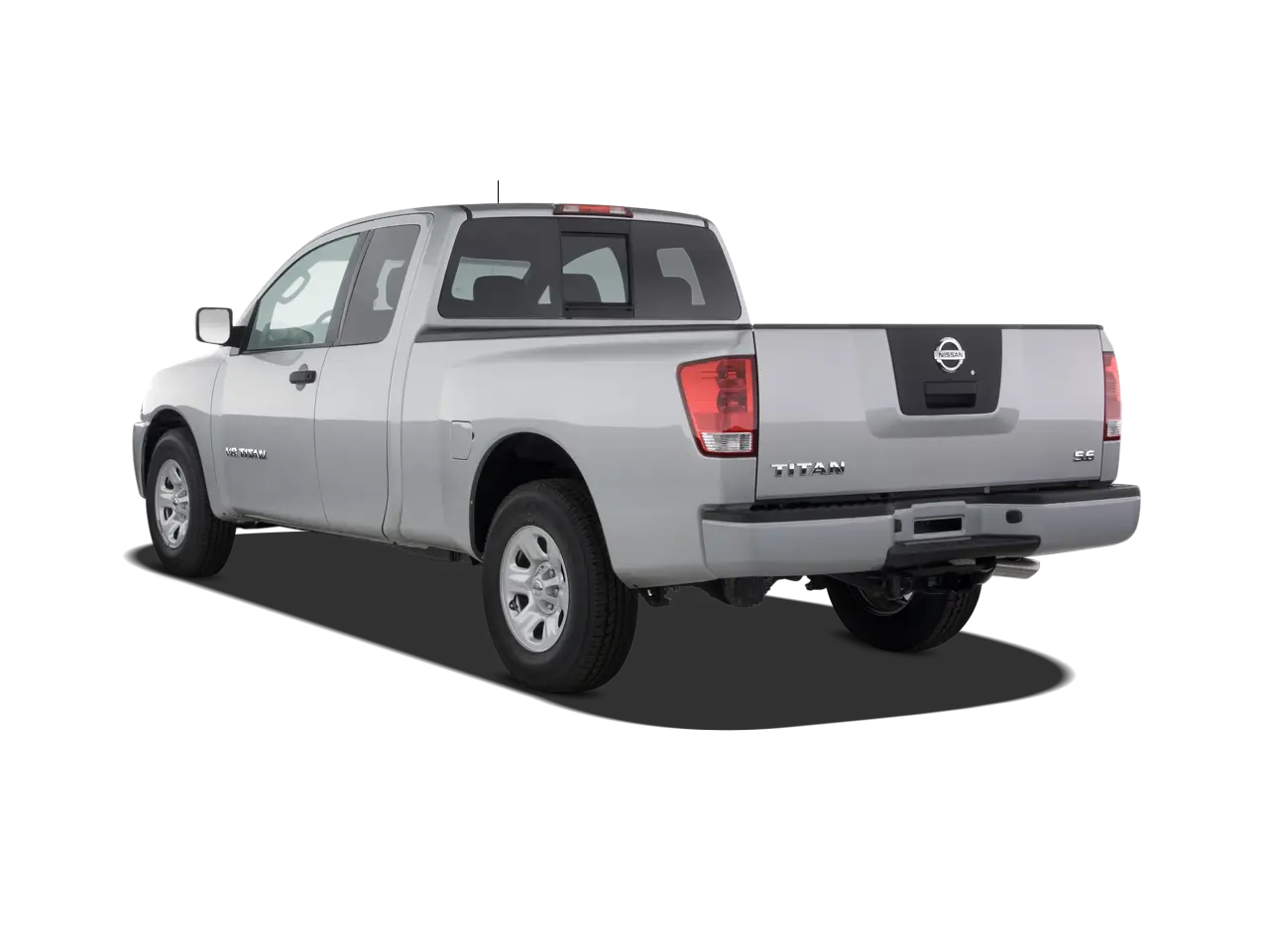 Silver Pickup Truck Side and Rear View
