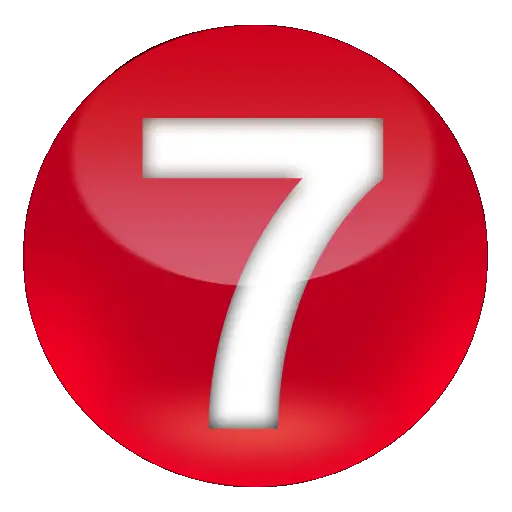 Bold Red Number 7 Ball