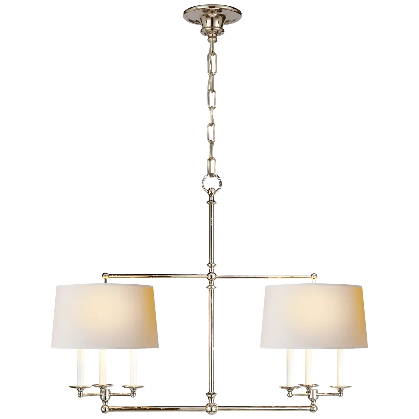 Modern Chandelier with White Shades