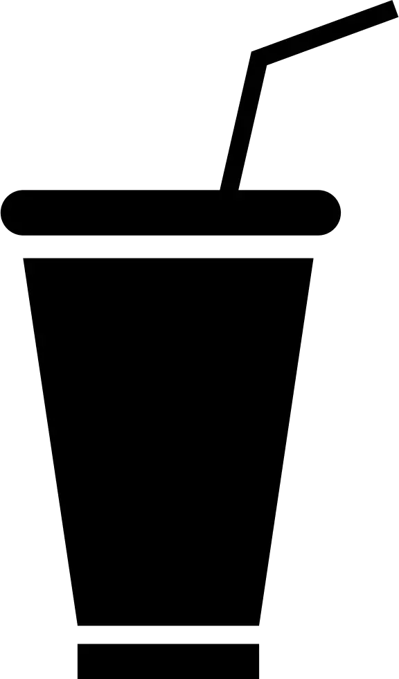 Silhouette of Drink Cup with Straw