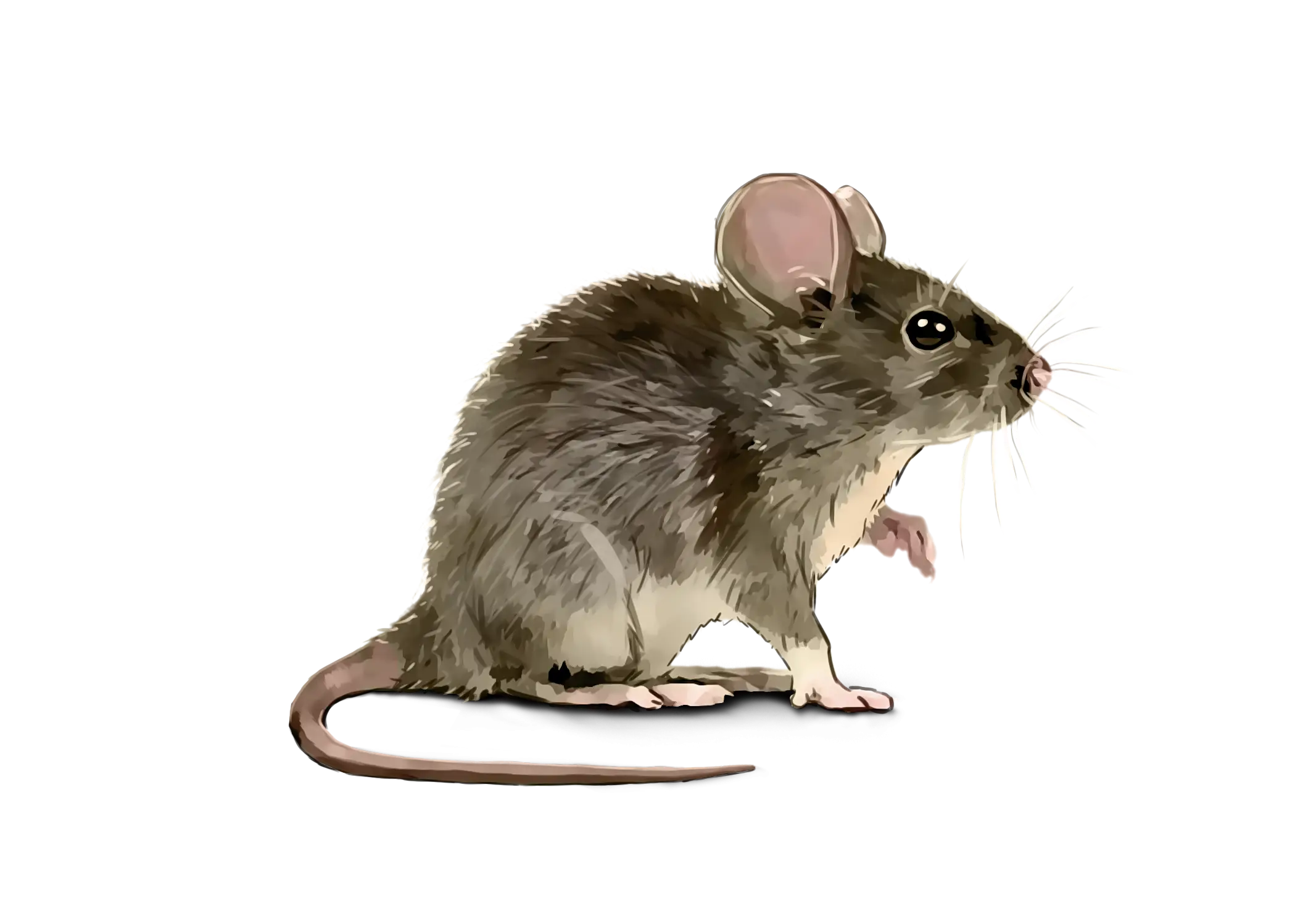 Illustration of a Mouse in Side View