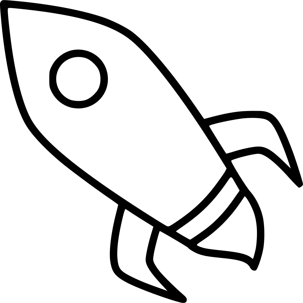 Black Outline Rocket Illustration