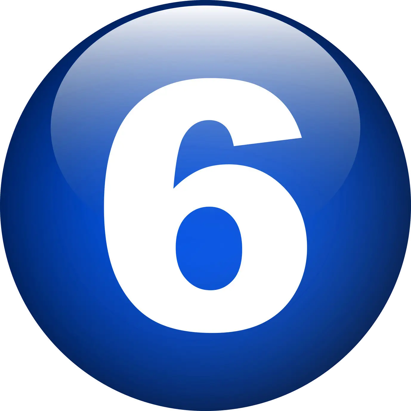 Blue Number 6 in Circle