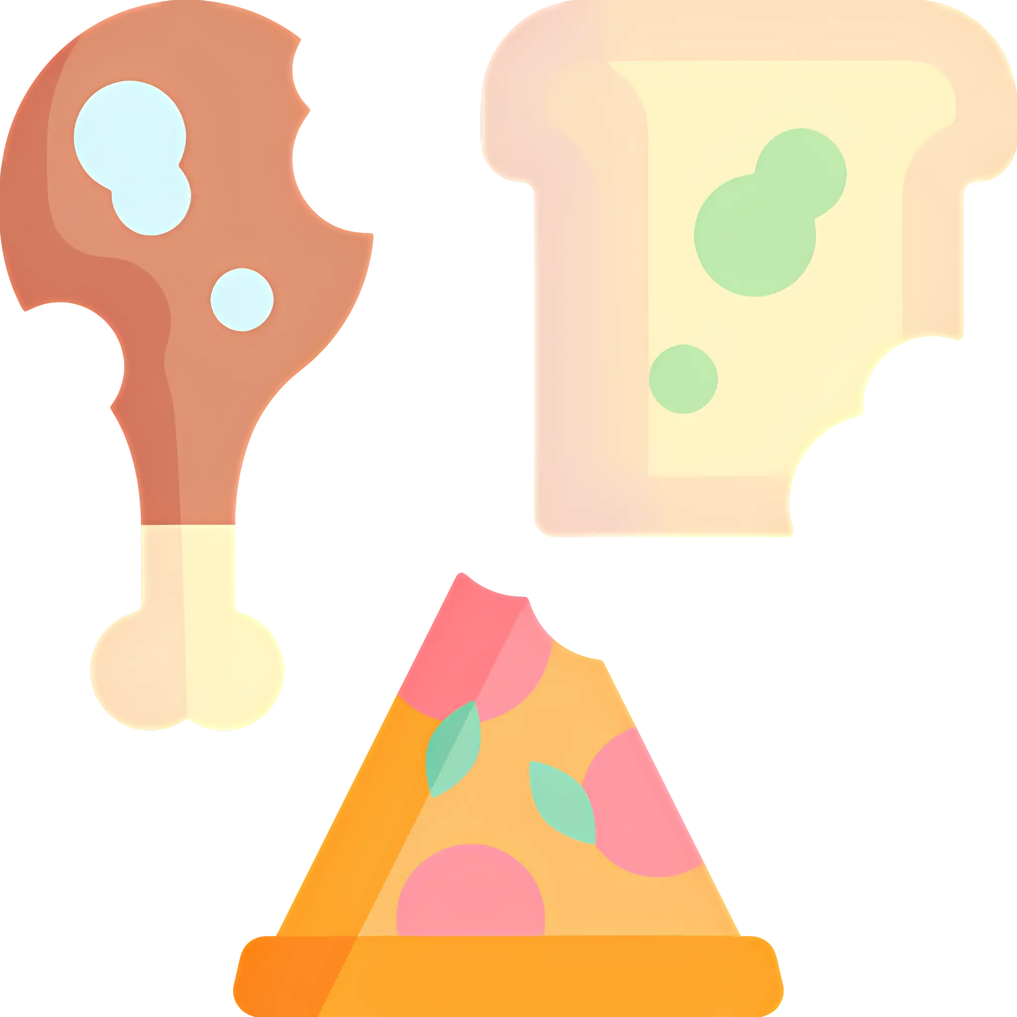 Food Waste Items: Chicken, Bread, Pizza