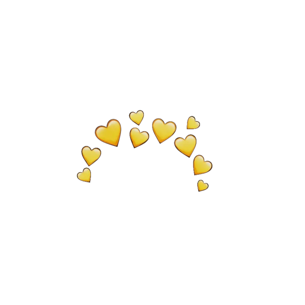 Yellow Hearts Arc Emoji Design