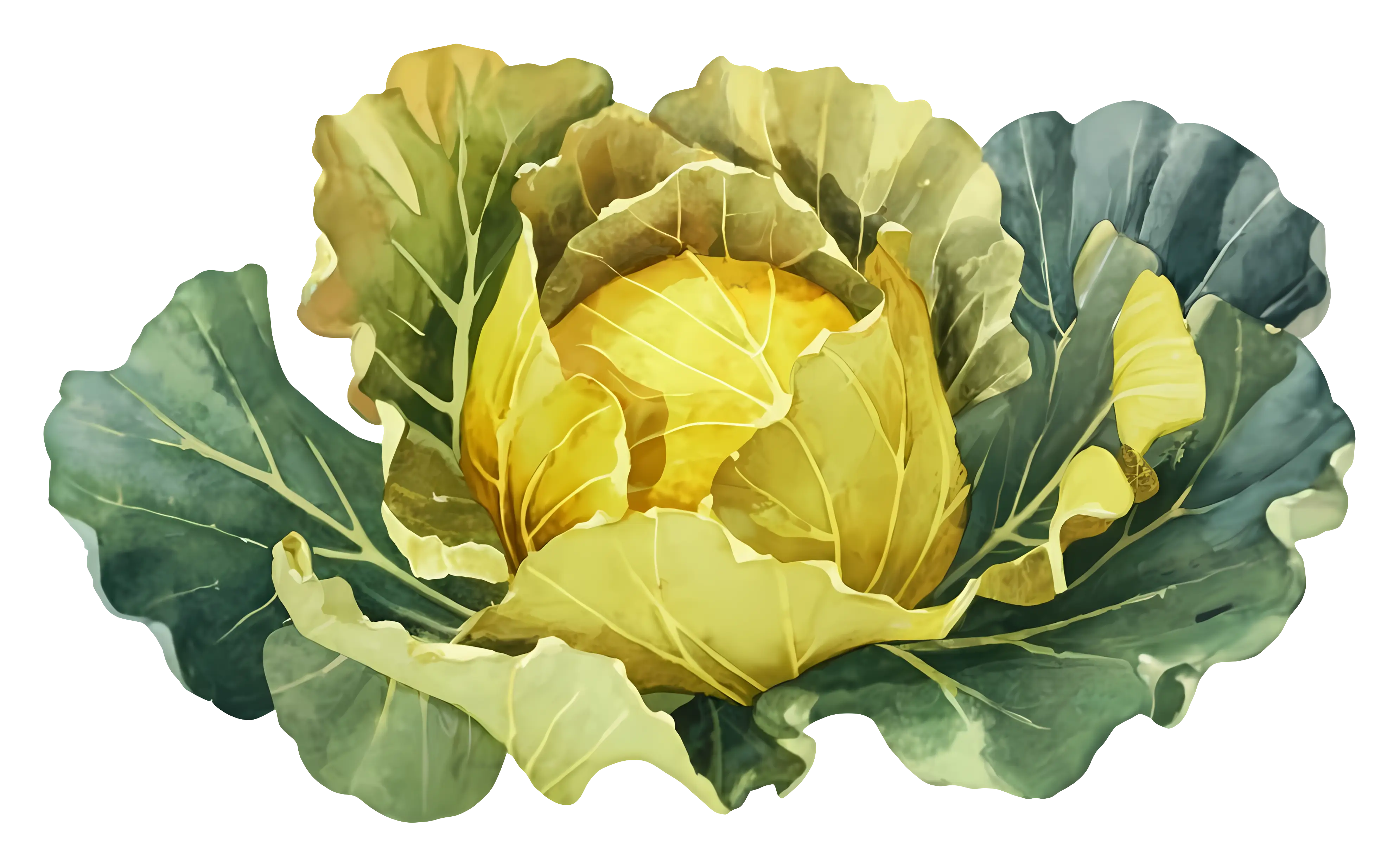 Cabbage Botanical Illustration