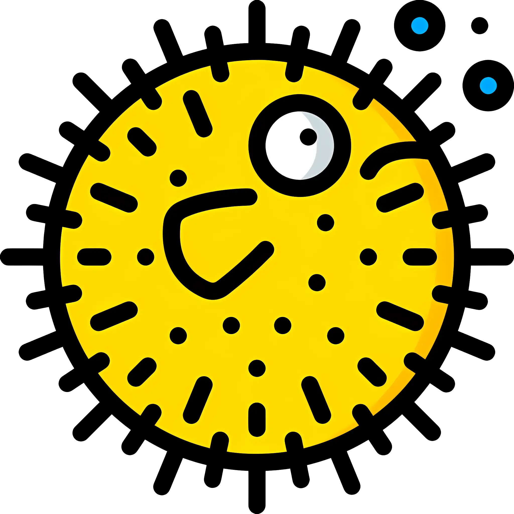 Cute Yellow Spiky Fish Cartoon