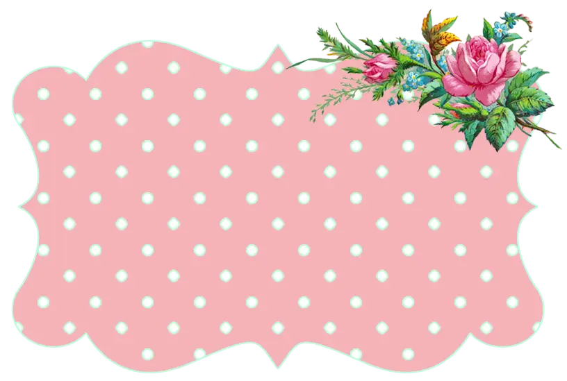 Pink Polka Dot Card with Floral Design