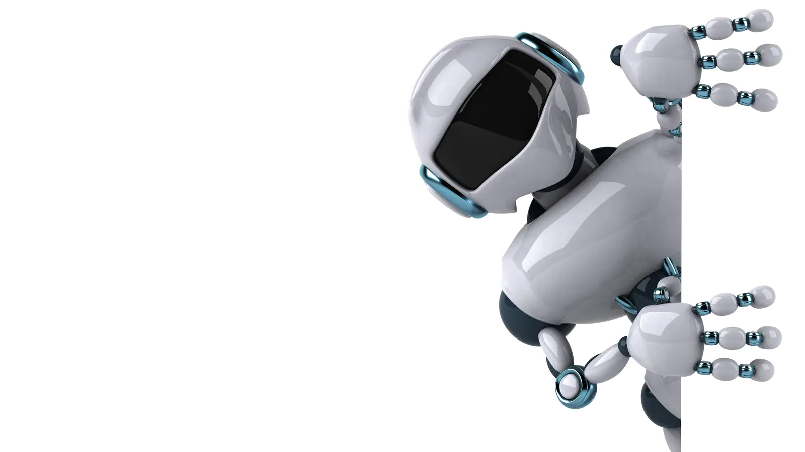 Futuristic Robot Peeking Illustration