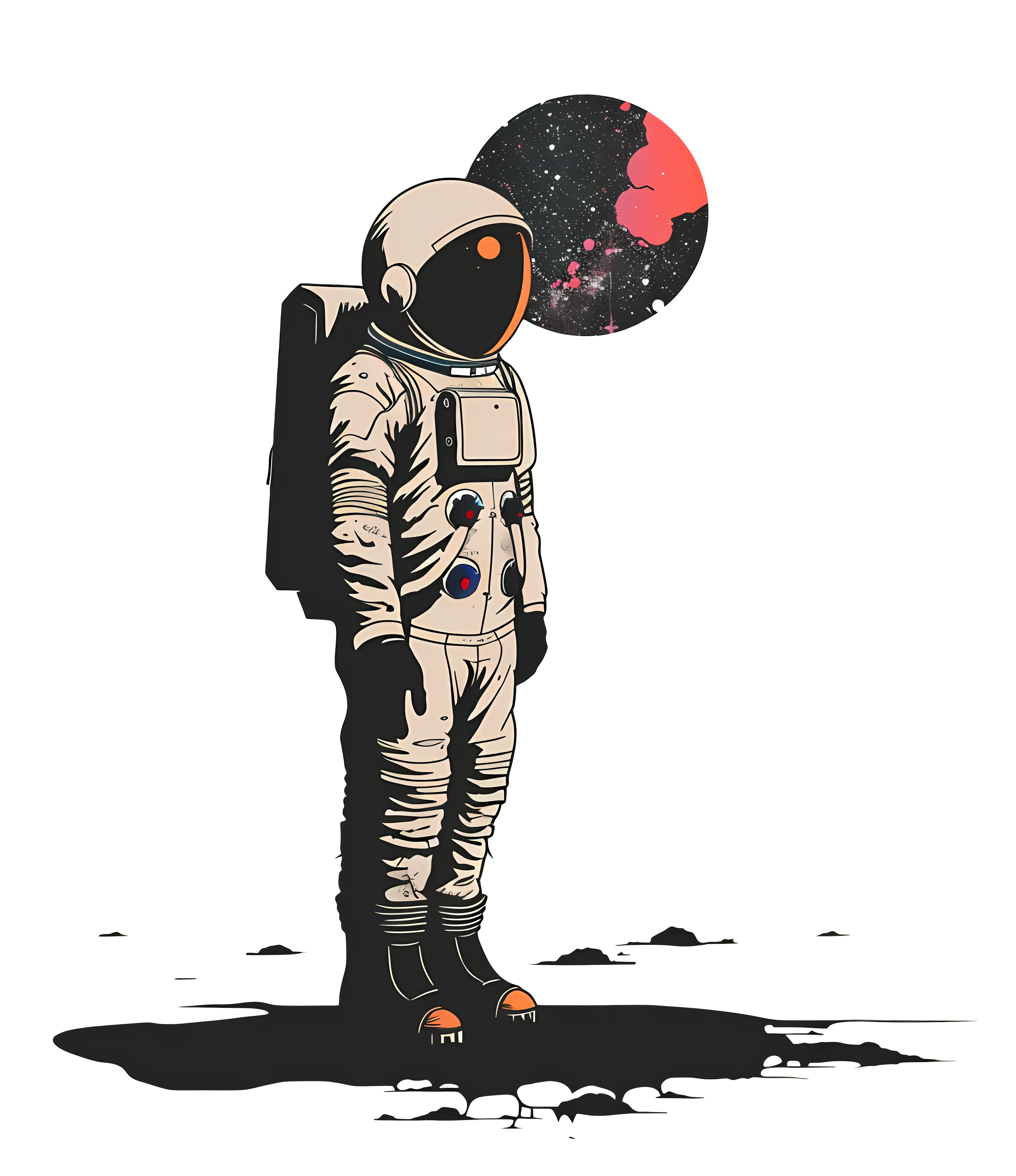 Astronaut Standing on the Moon