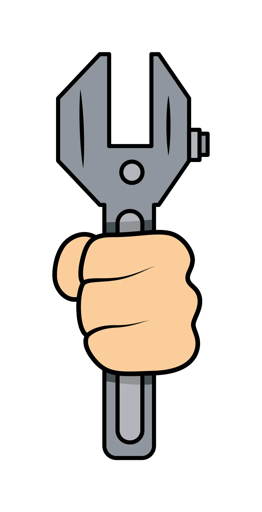Hand Holding Wrench