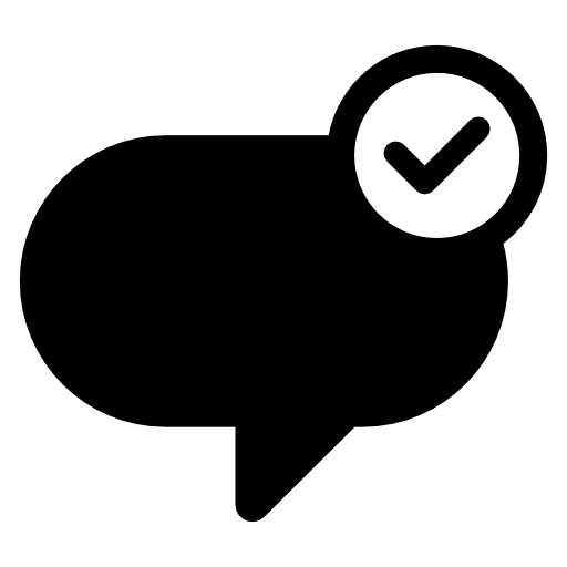 Speech Bubble with Checkmark for Approved Messages