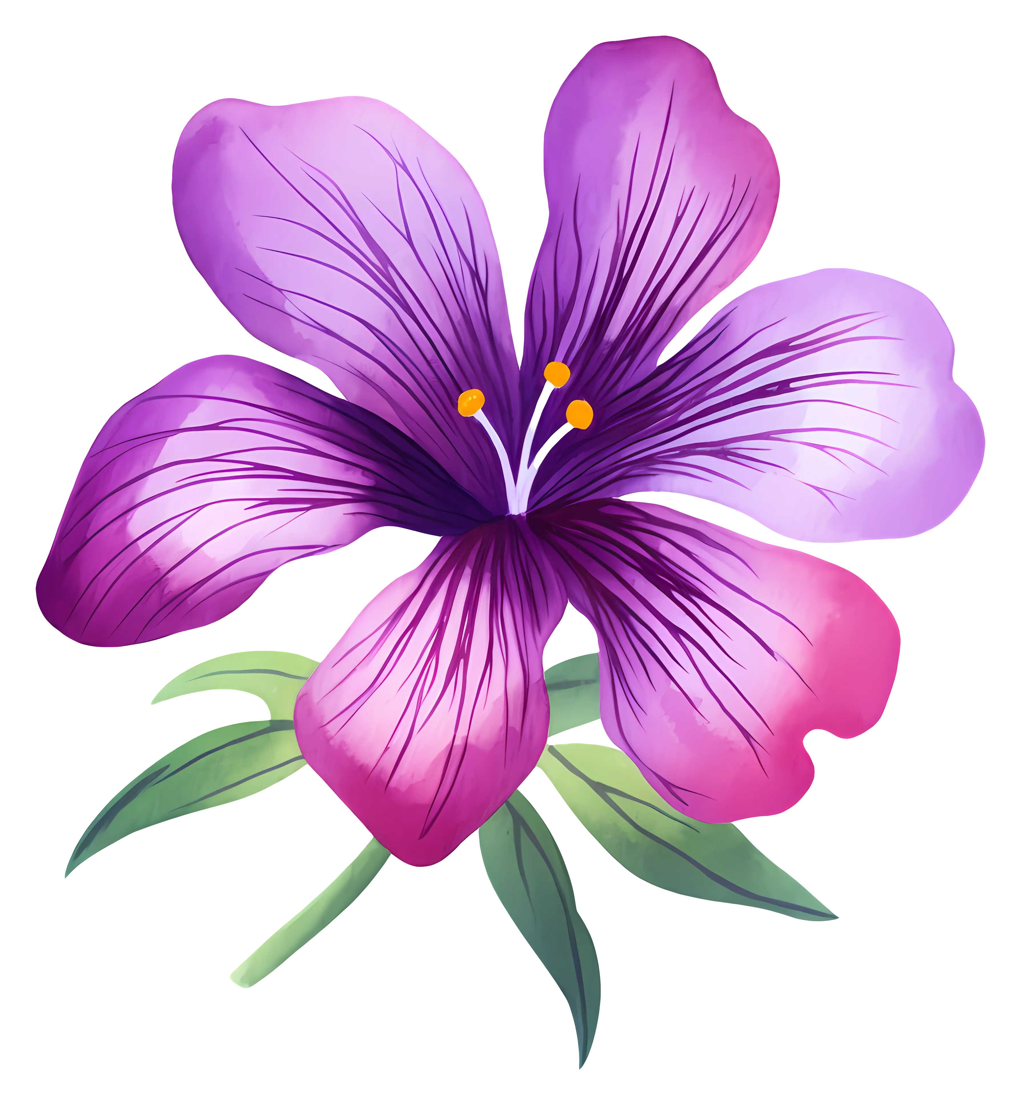 Vibrant Purple Flower Illustration