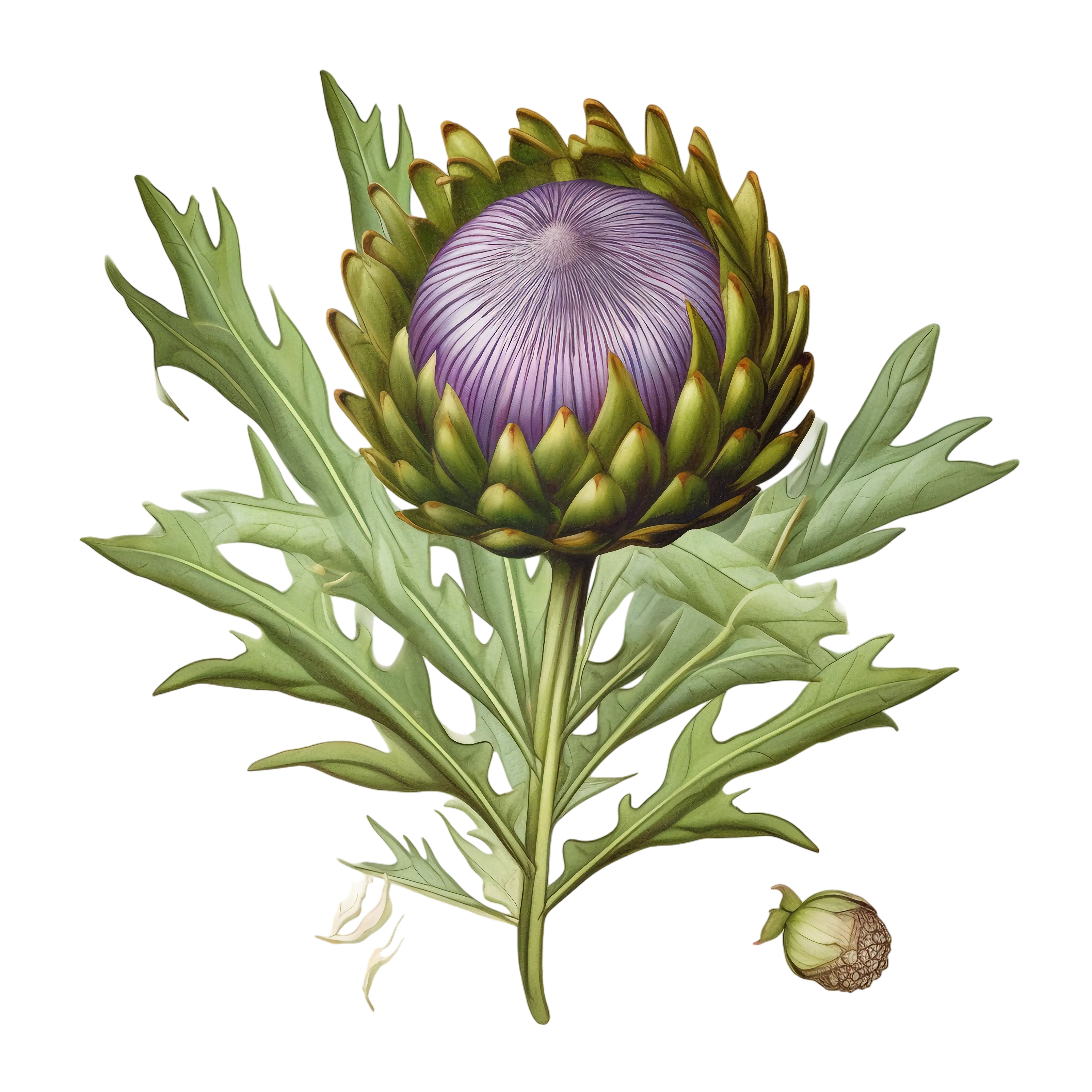 Green Artichoke Plant Illustration