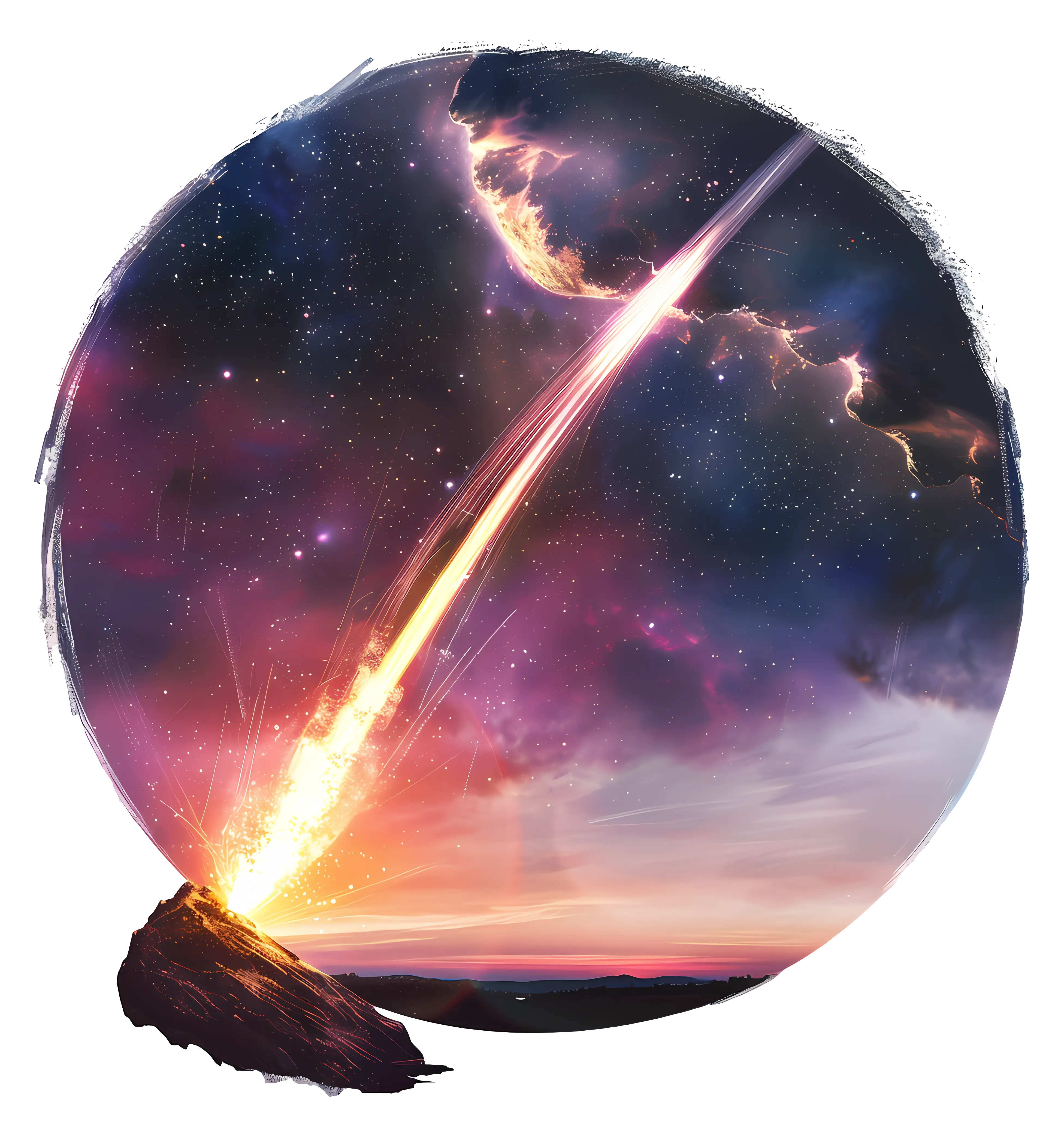 Meteor Streaking Across the Sky