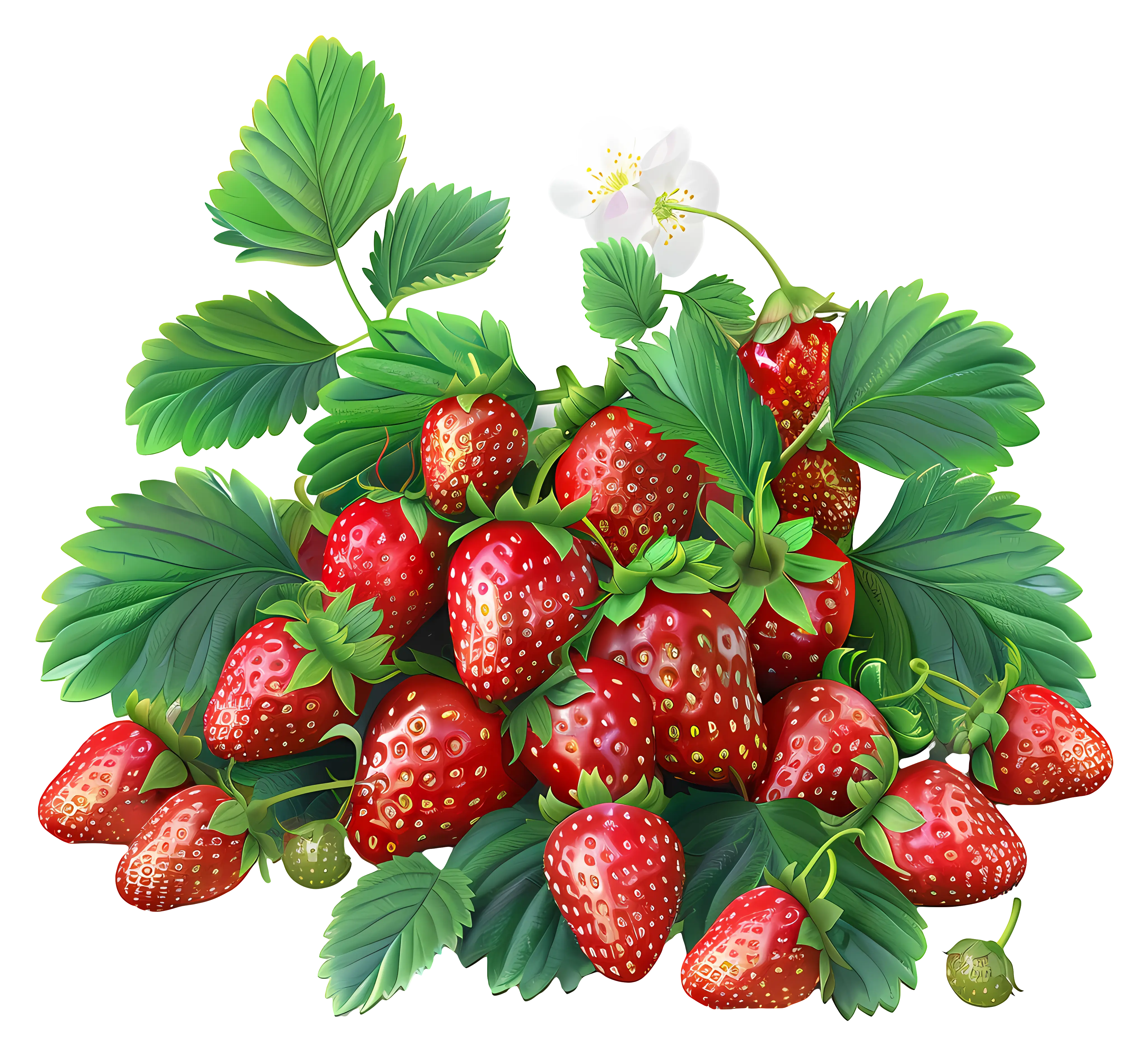 Strawberry Bush with Ripe Red Fruits