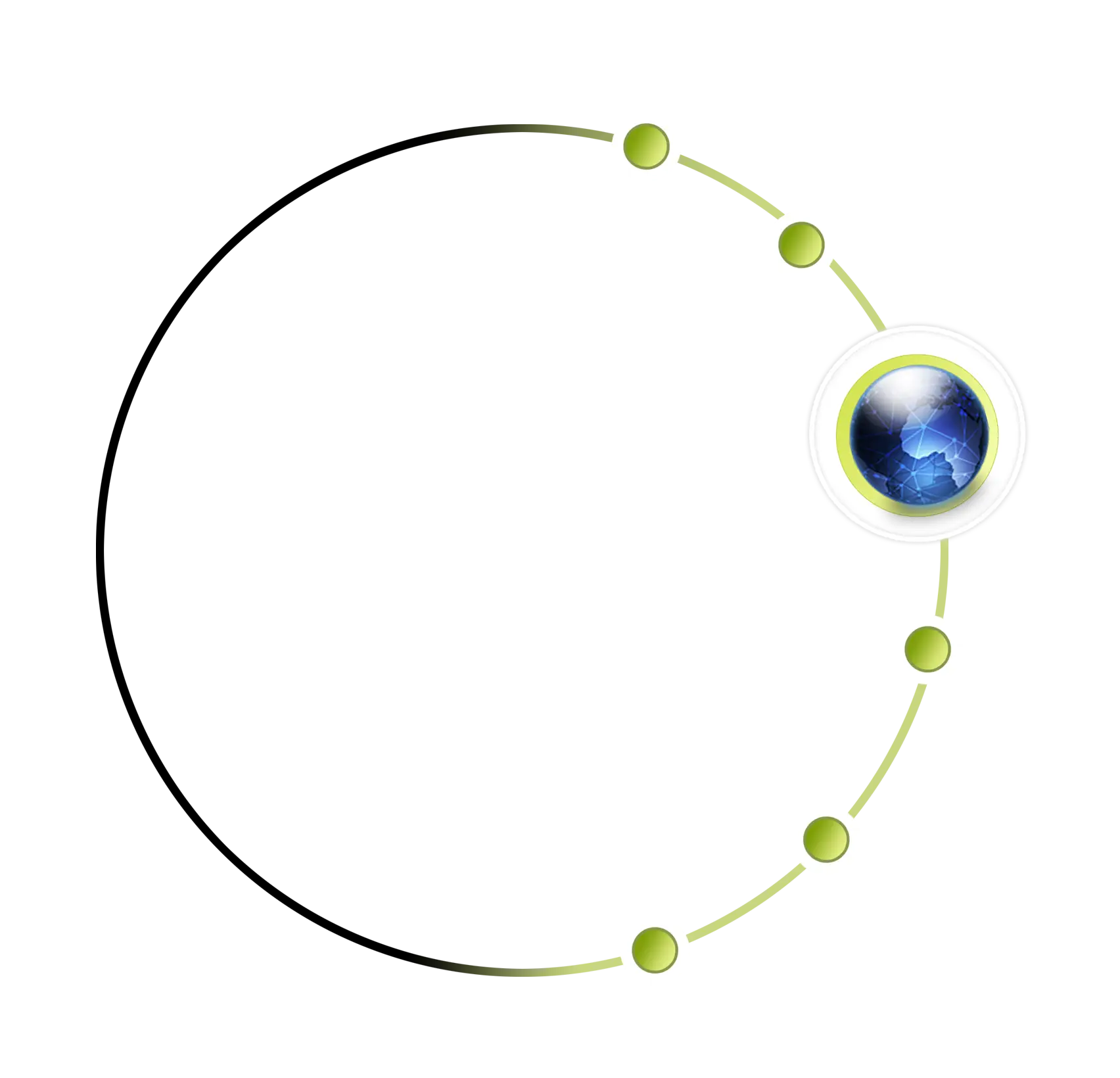 Planet and Orbit in Space Illustration