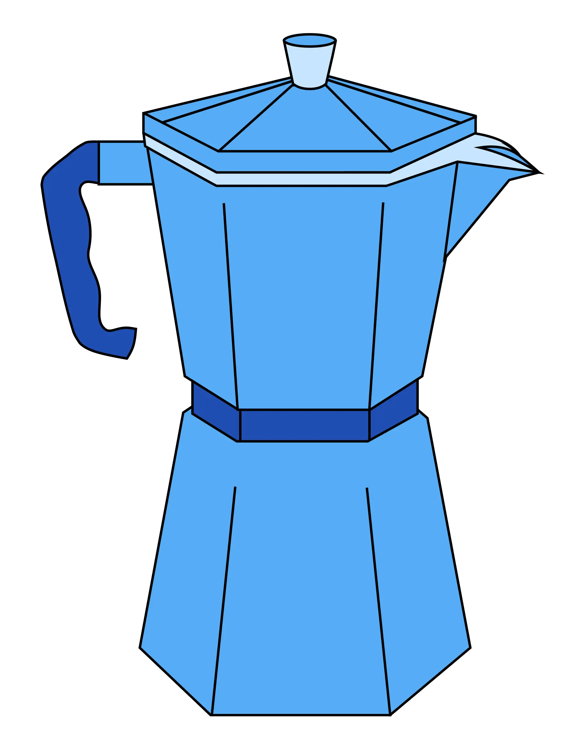 Blue Stovetop Coffee Maker for Espresso Brewing