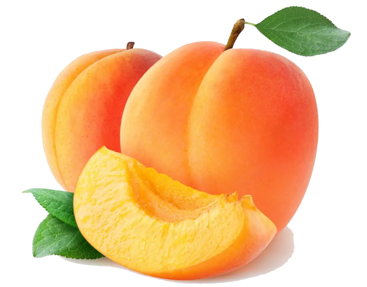 Fresh Juicy Peaches With Slice and Leaves