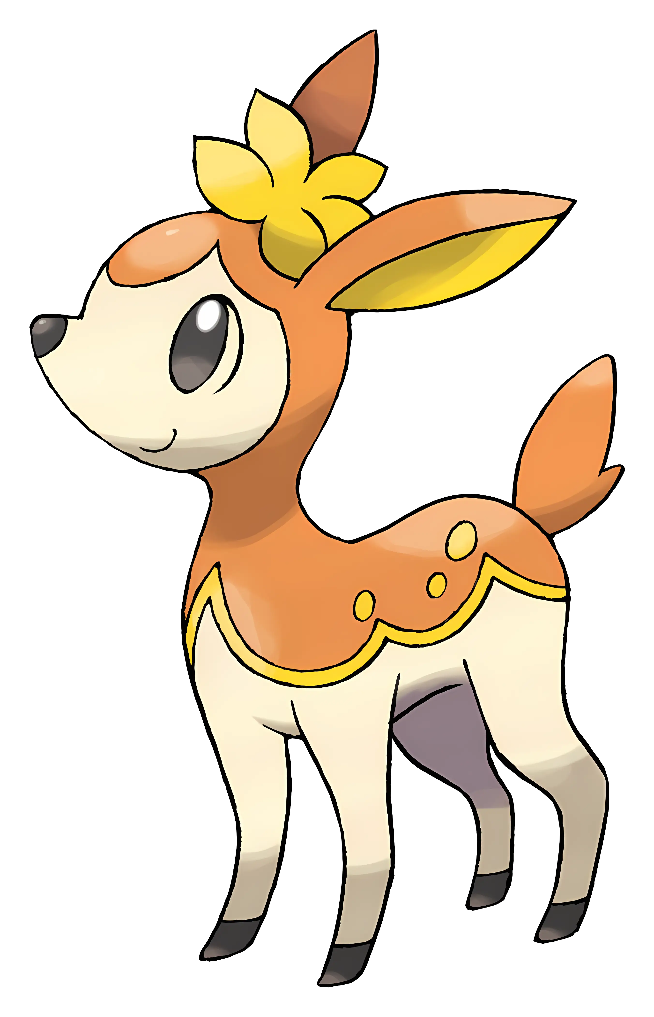 Cute Cartoon Deer with Flower