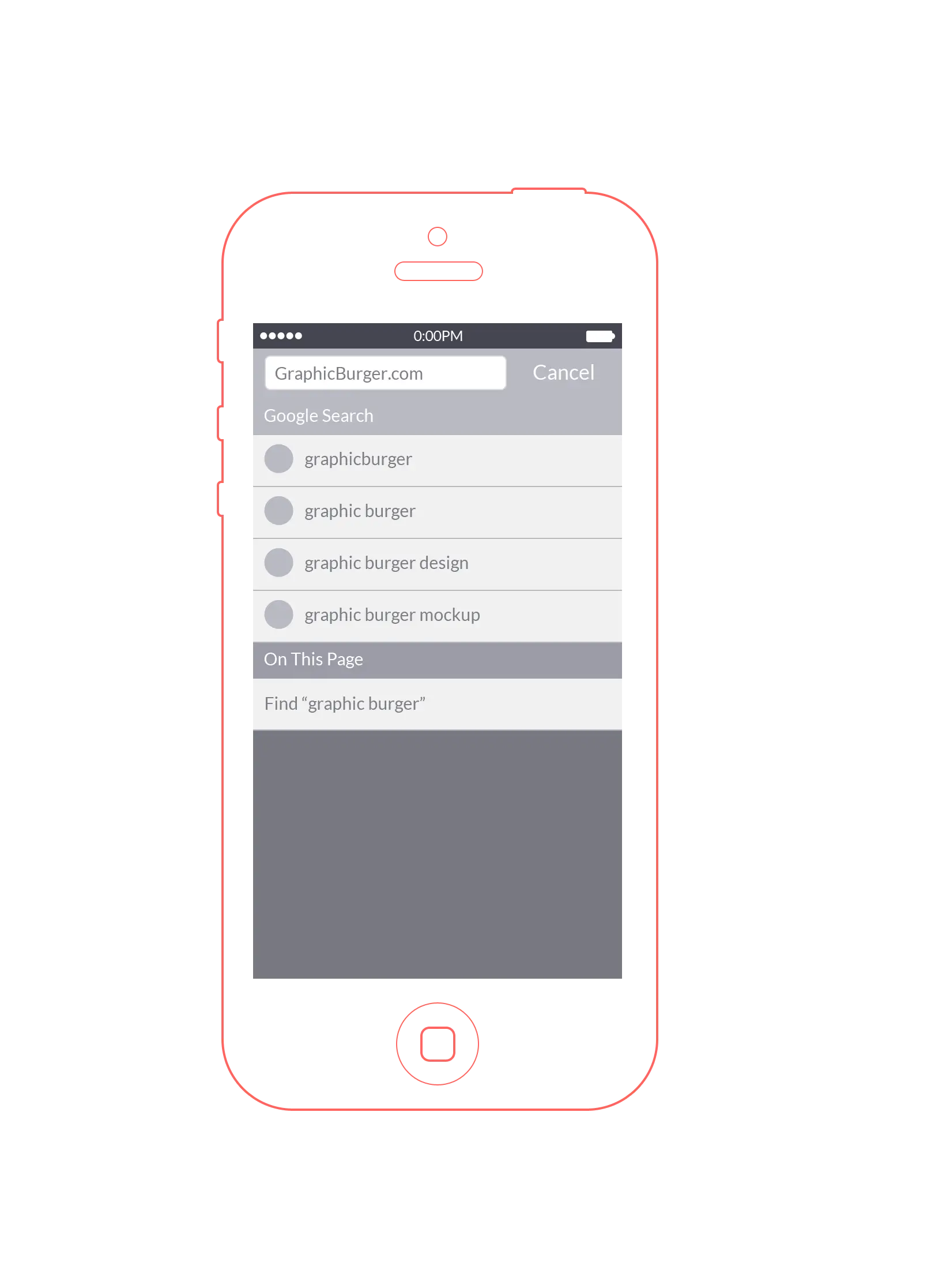 Smartphone Wireframe Mockup
