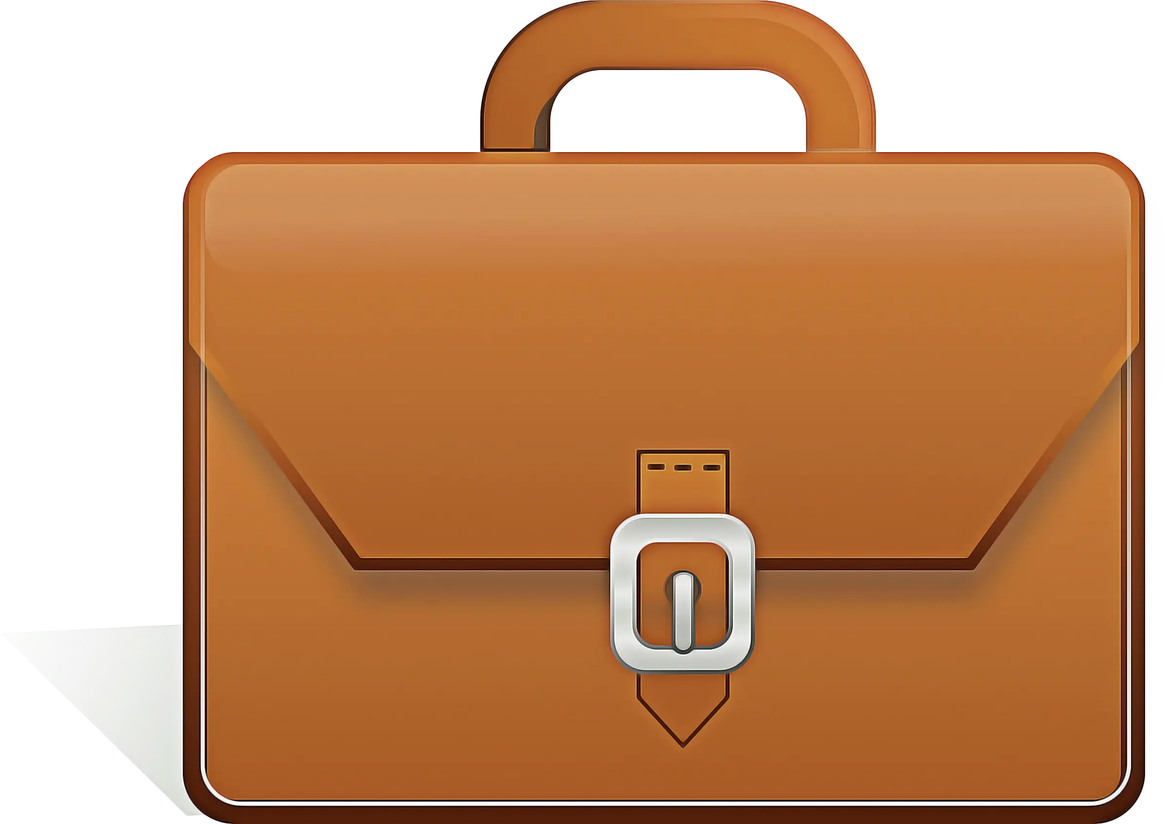 Brown Leather Briefcase Icon