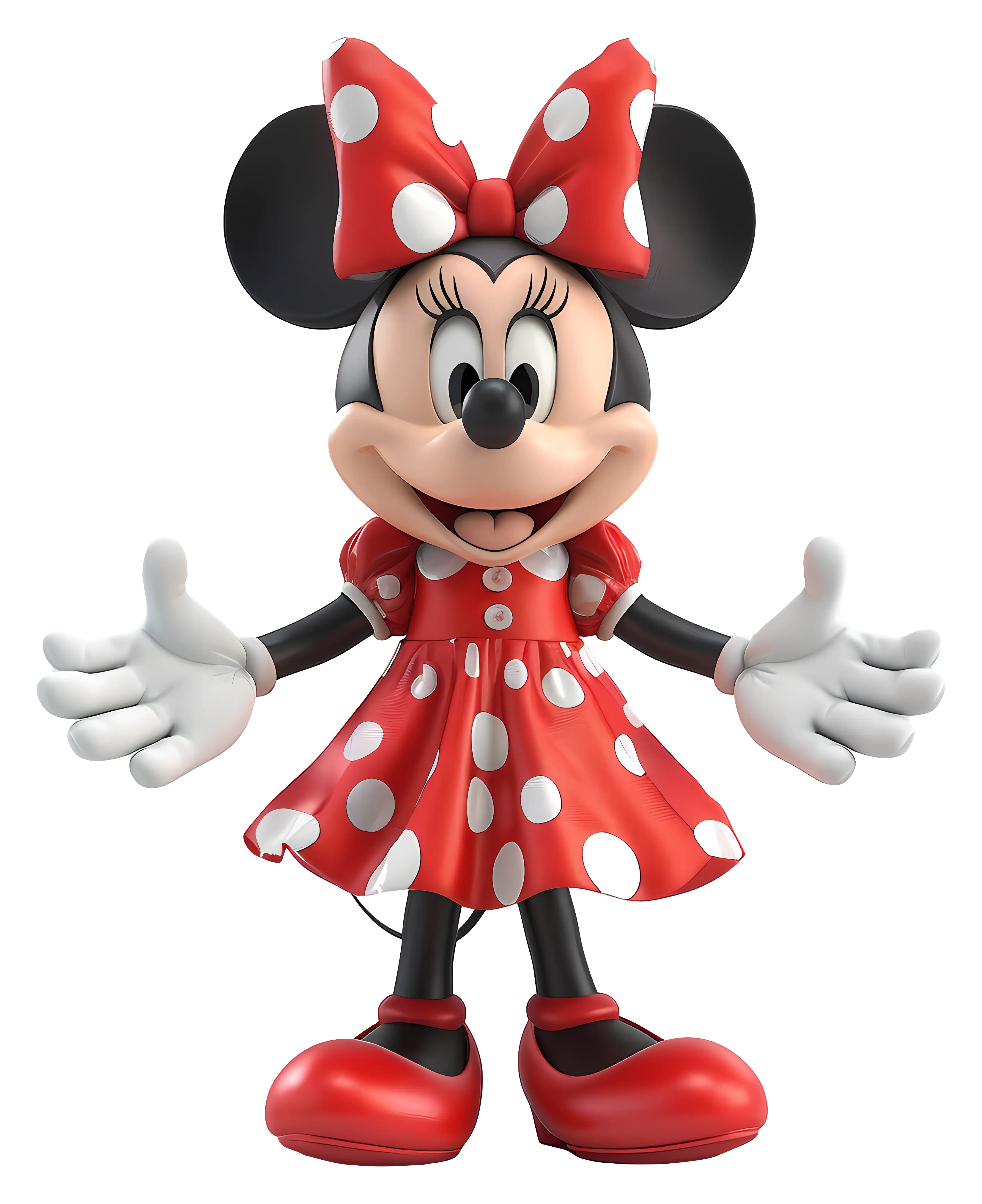 Cartoon Character in Red Polka Dot Dress
