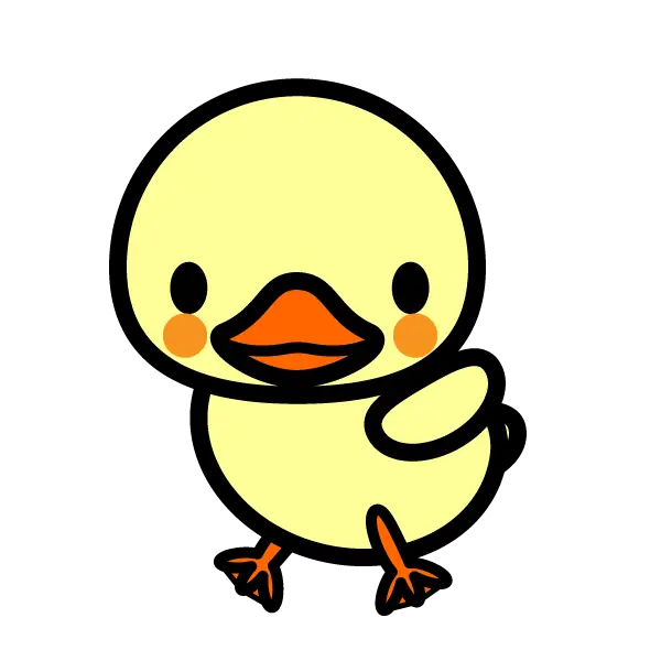 Cute Duck Cartoon Illustration