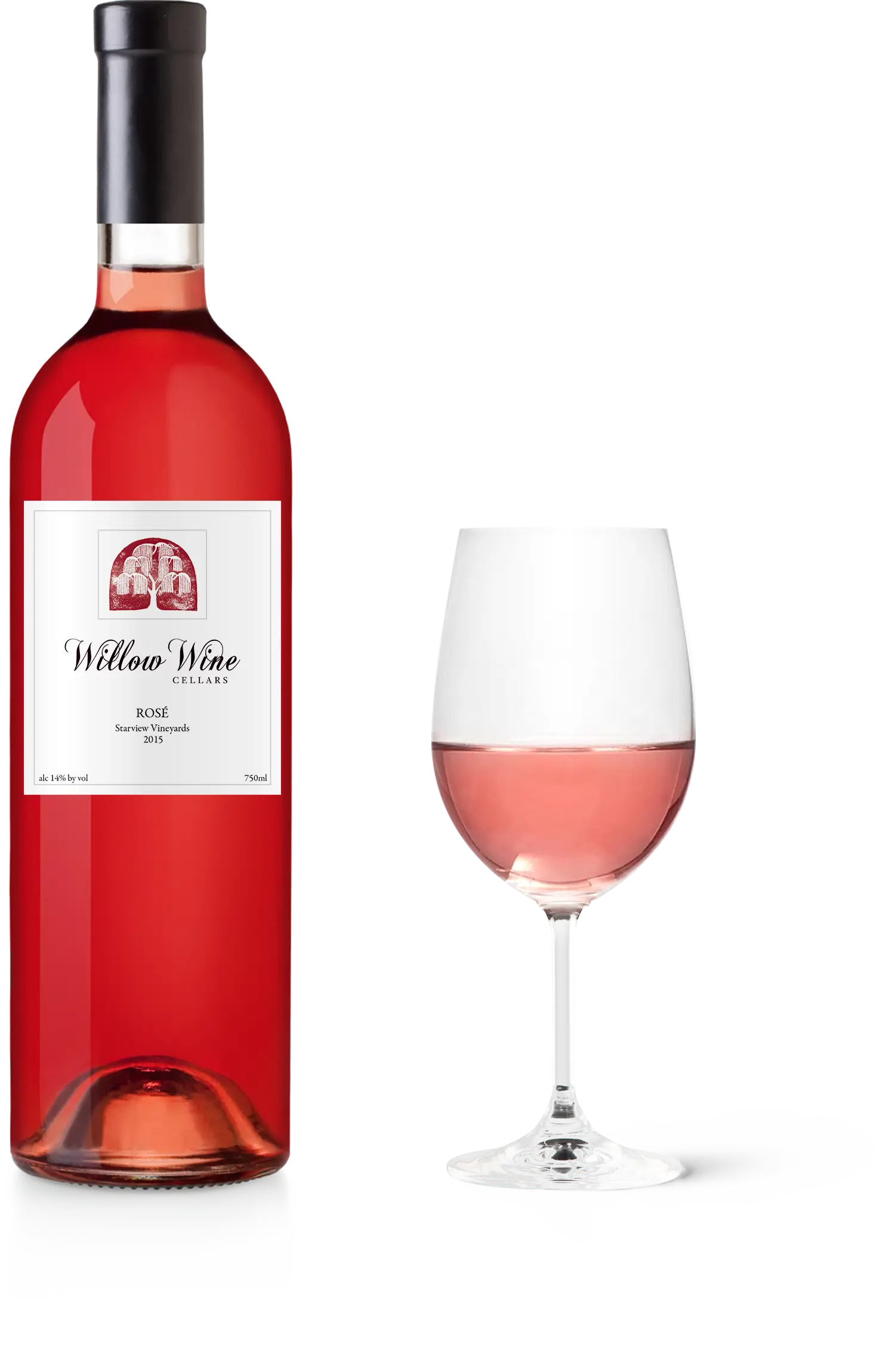 RosÃ© Wine Bottle and Glass