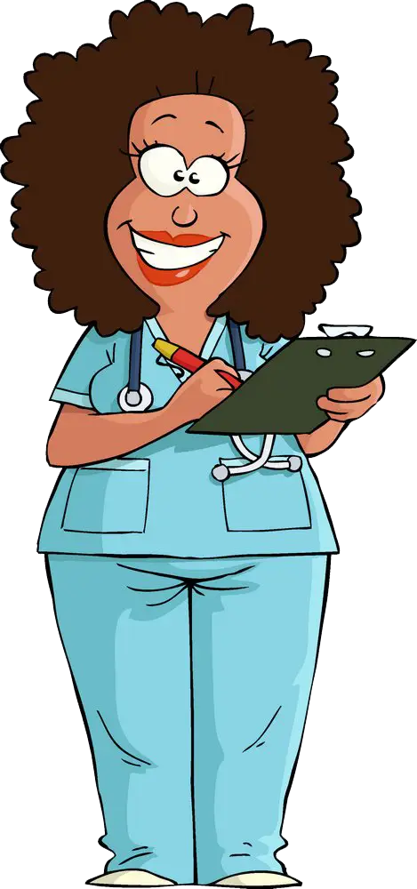 Cartoon Nurse Character Holding a Clipboard