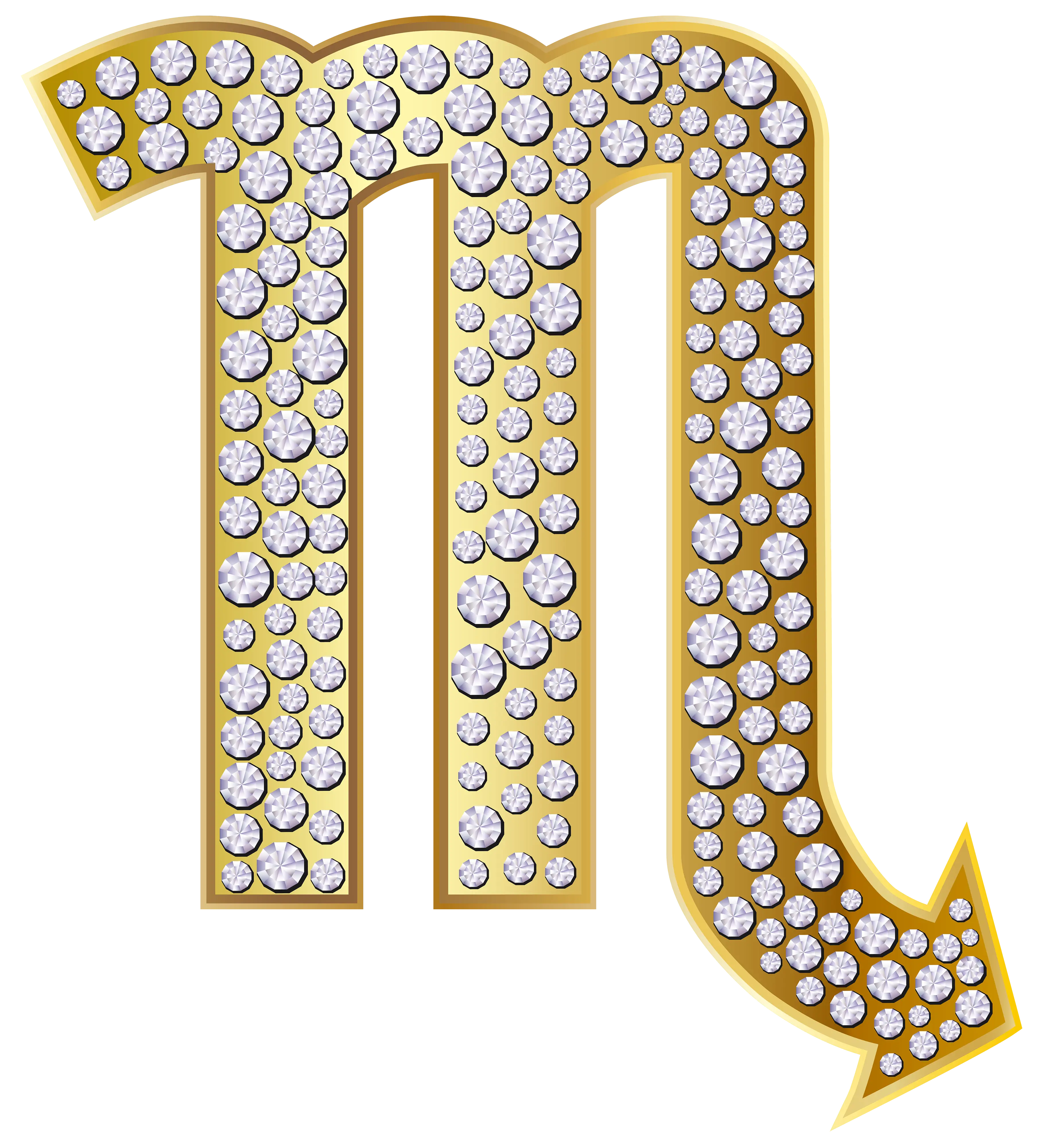 Scorpio Zodiac Symbol with Diamonds