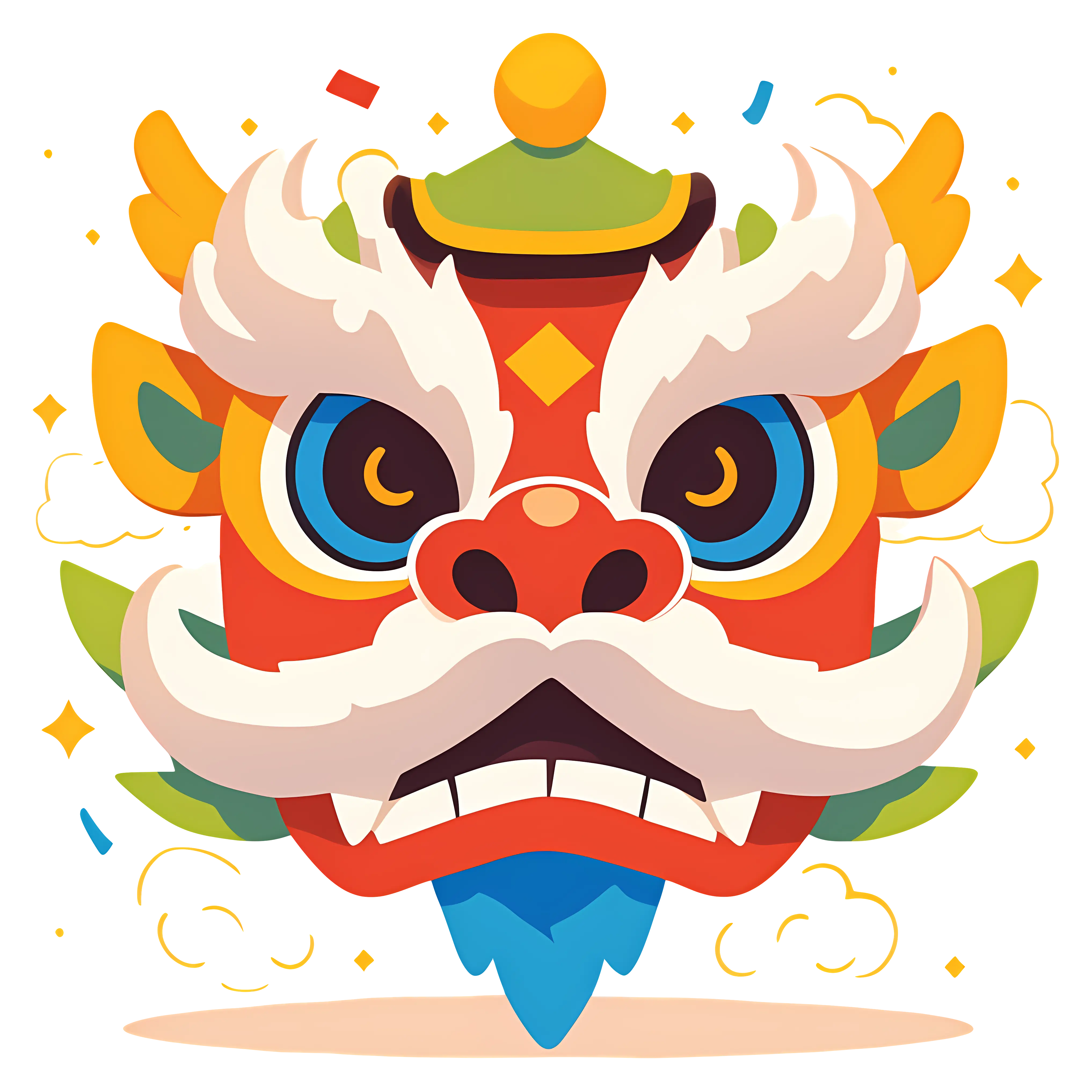 Colorful Dragon Mask Illustration