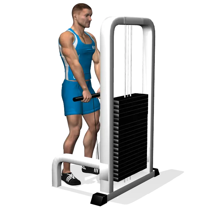 Man Exercising on Fitness Machine