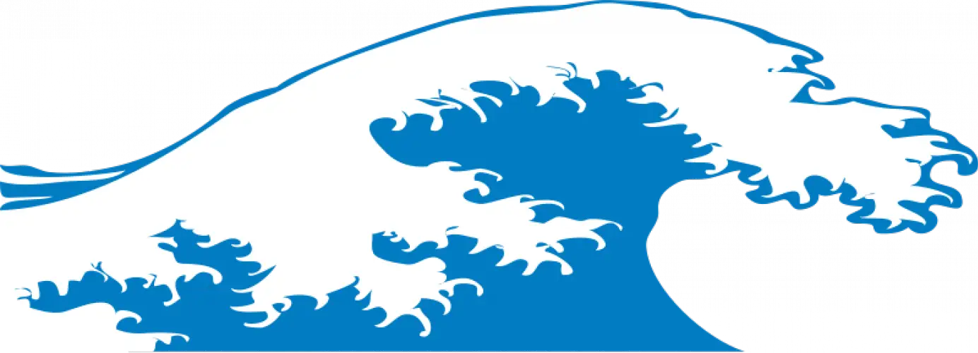 Blue and White Wave Illustration