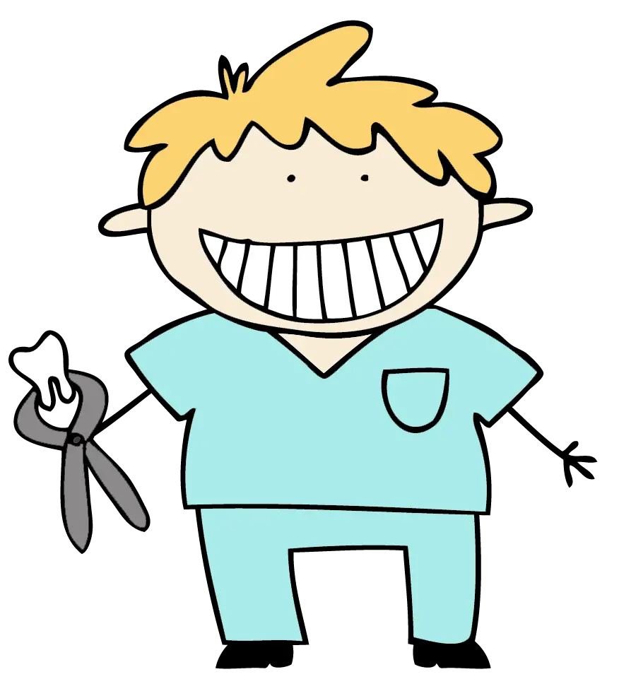 Cartoon Dentist with Tooth