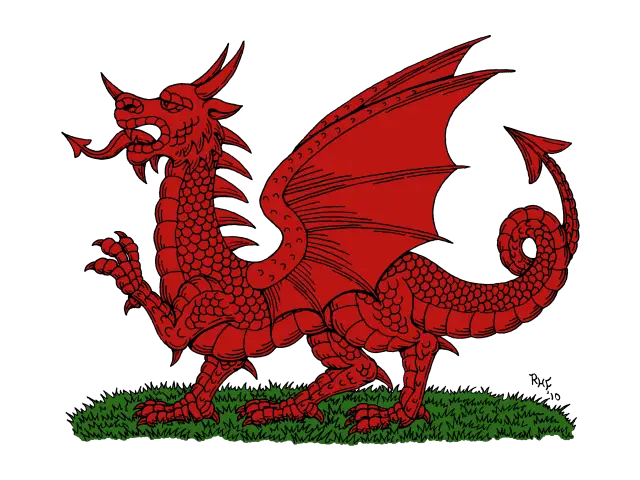 Red Dragon Illustration in Fantasy Style