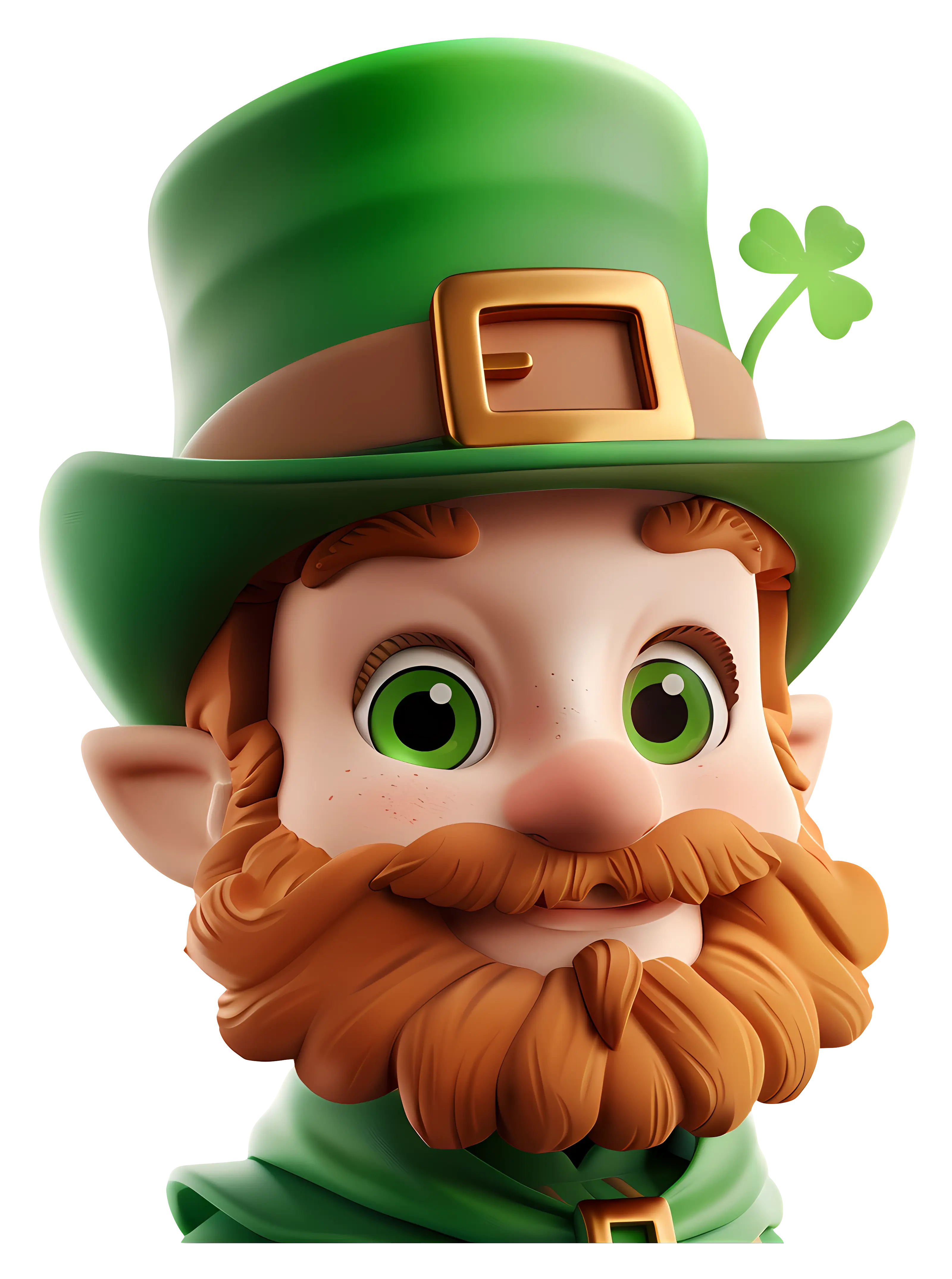 Cute Green Leprechaun Character for St. Patrick&#039;s Day